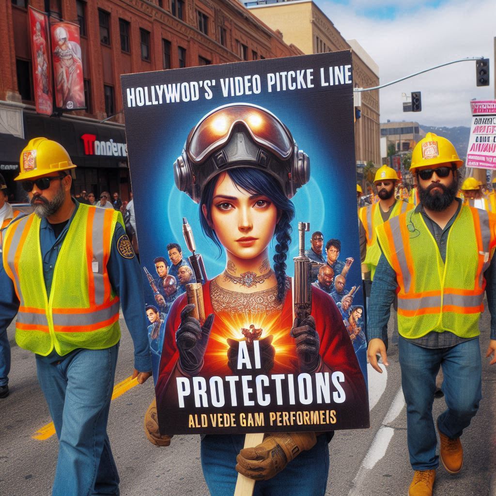 Video Game Performers Picket at Warner Bros. Studios Over AI Protections