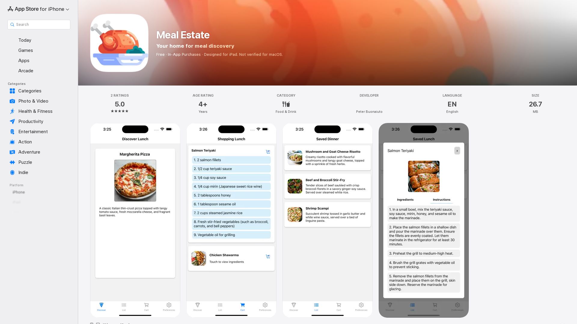 Meal Genius App