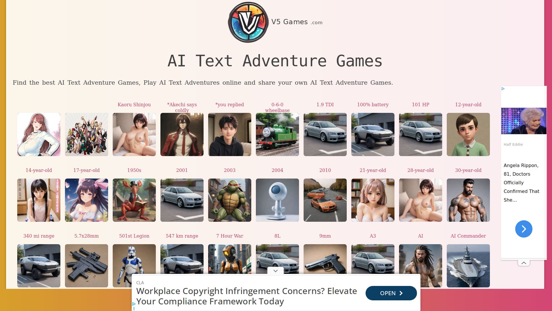 AI Text Adventures - V5 Games