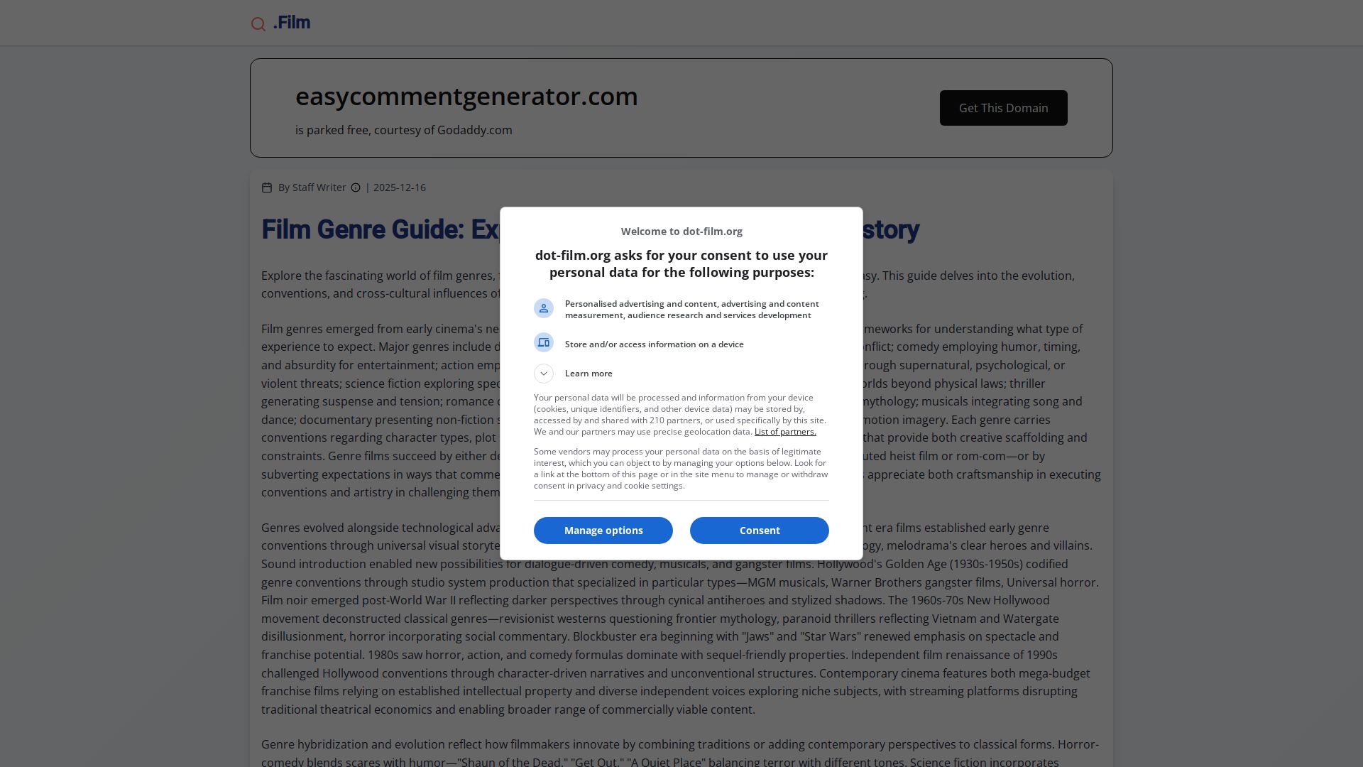 Easy Comment Generator
