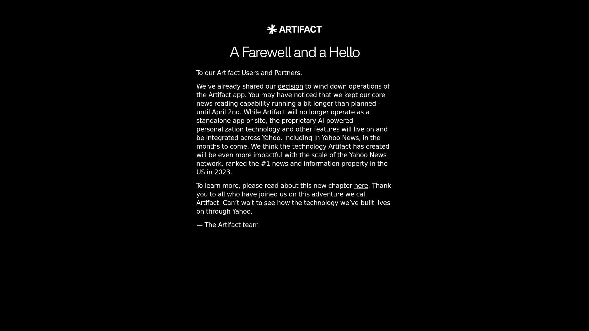 Artifact News