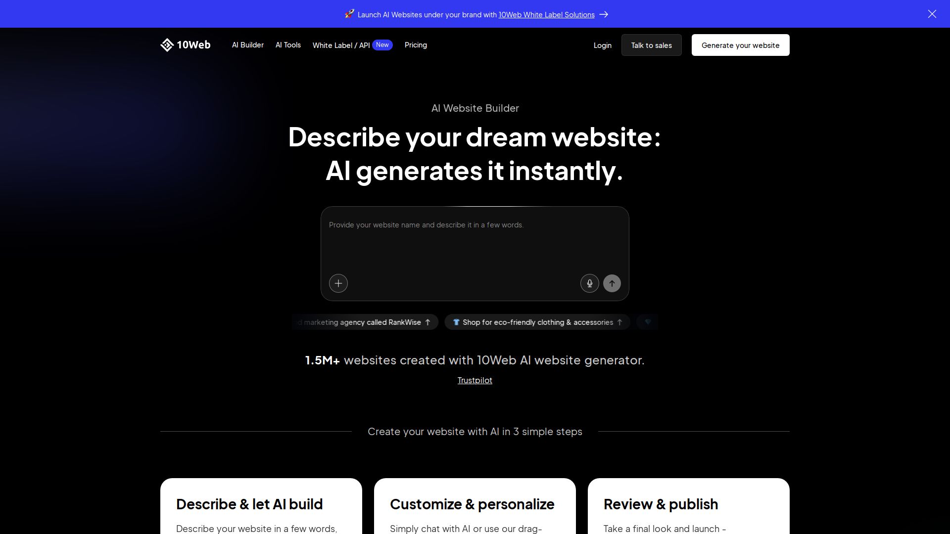 10Web AI Website Builder