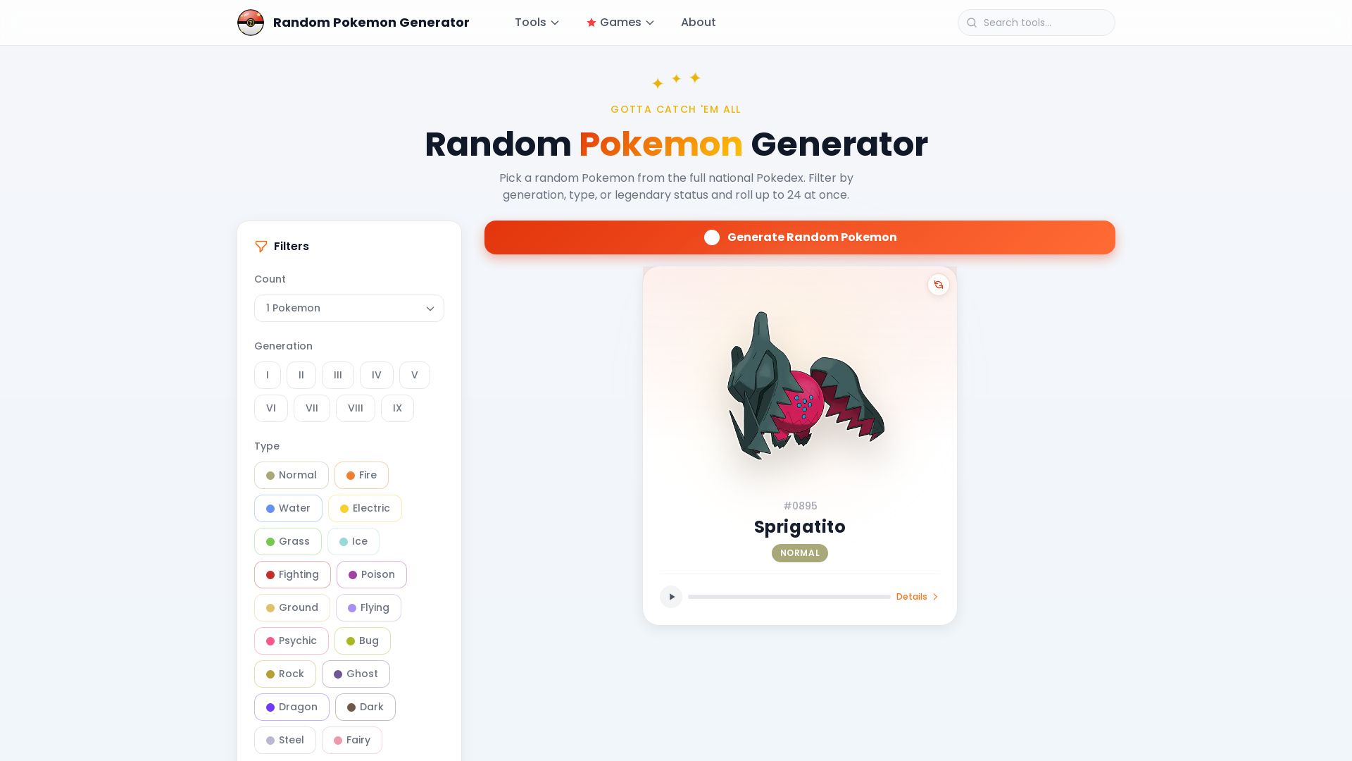 Random Pokemon Generator