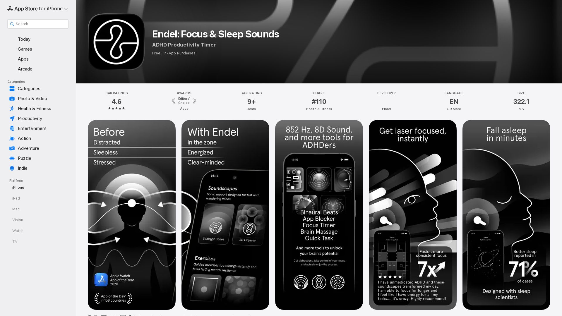 Endel: Focus, Sleep, Relax