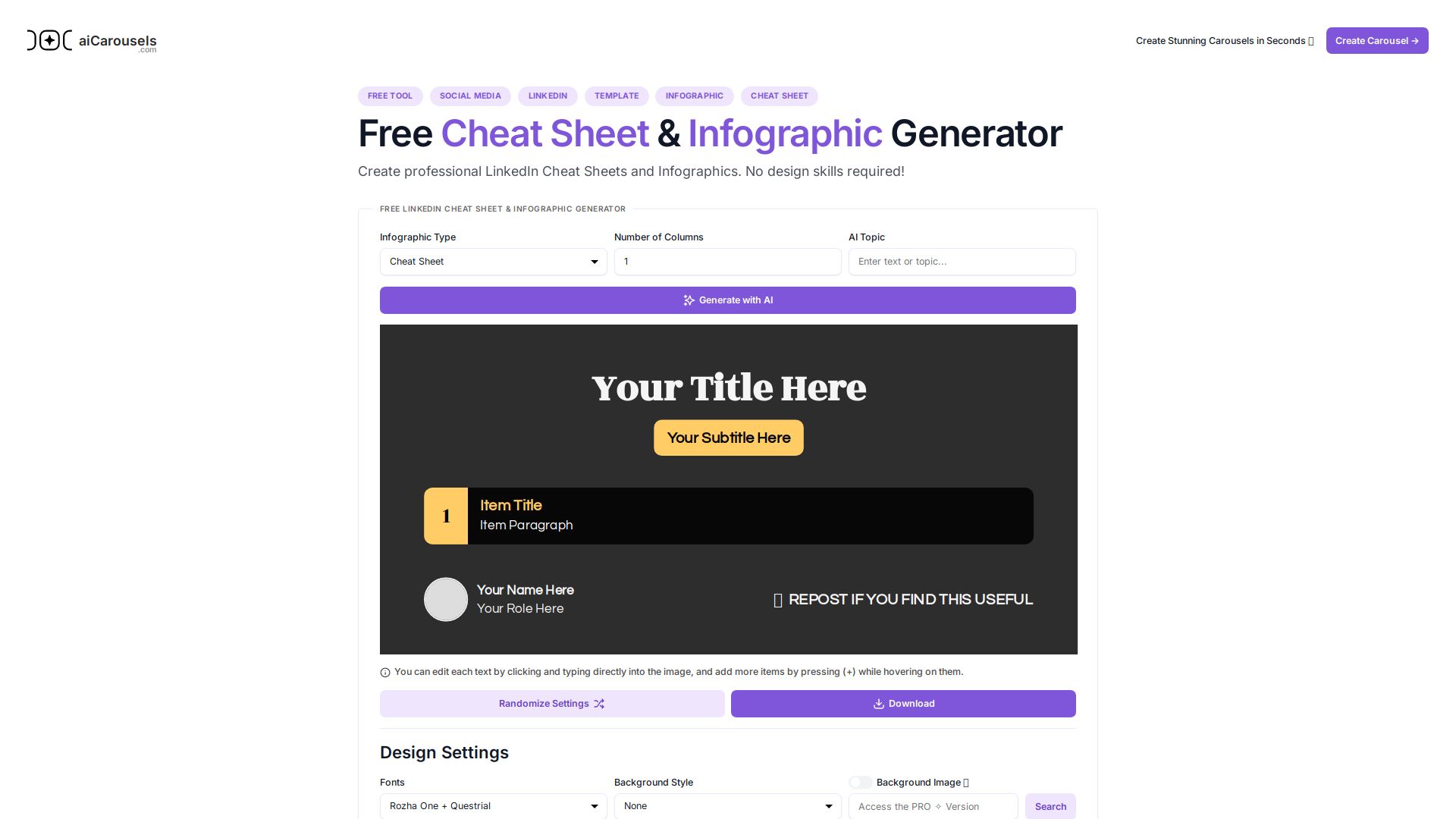 AI Cheat Sheet & Infographic Generator