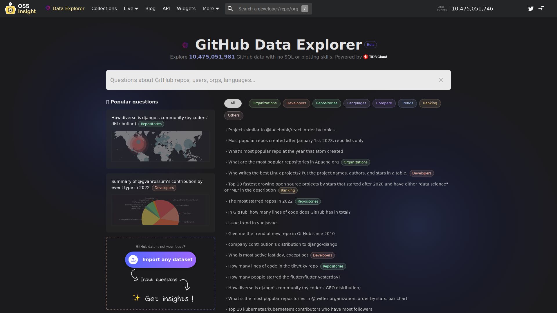 GitHub Data Explorer