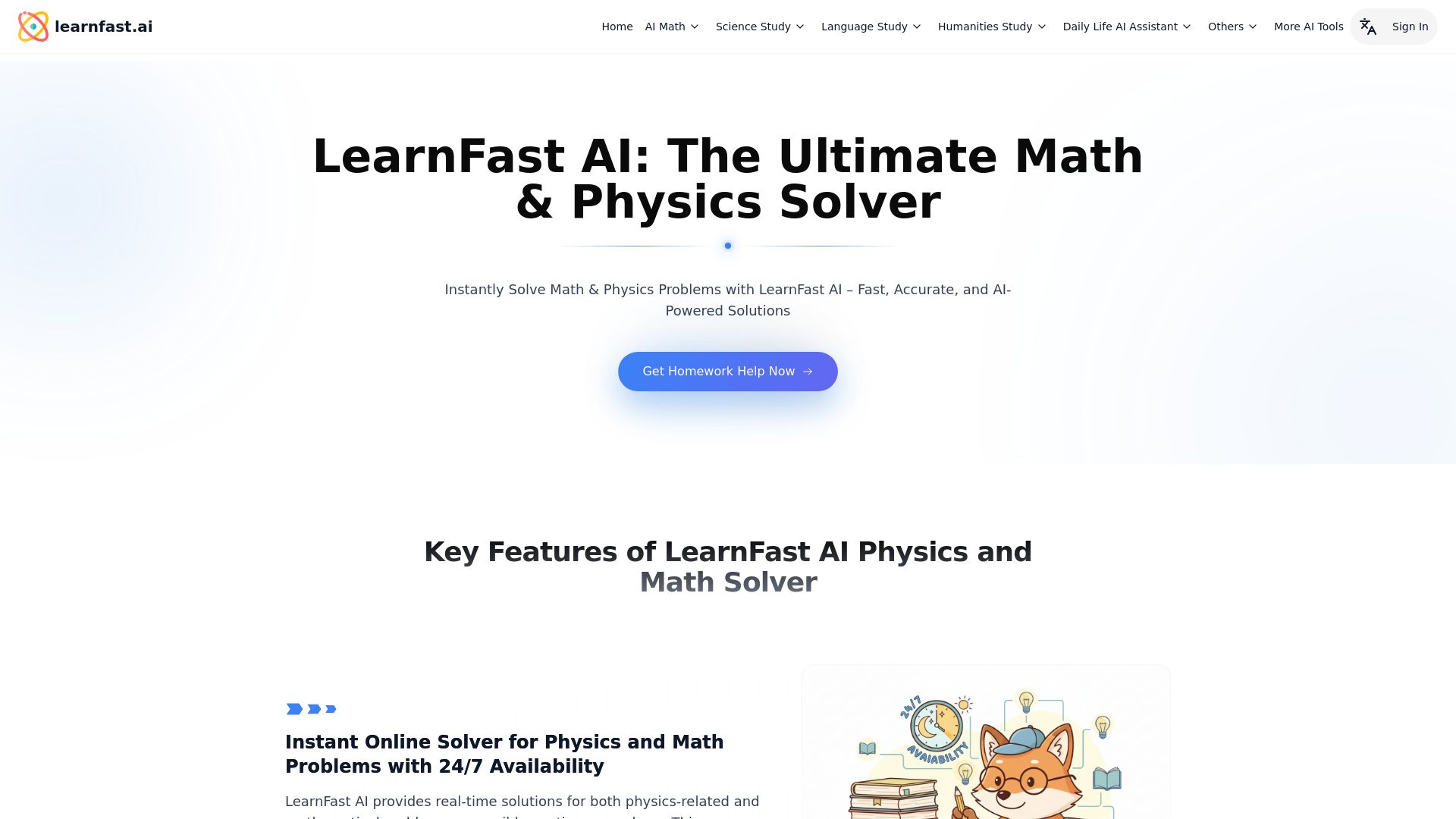 LearnFast AI: Free AI Physics Solver