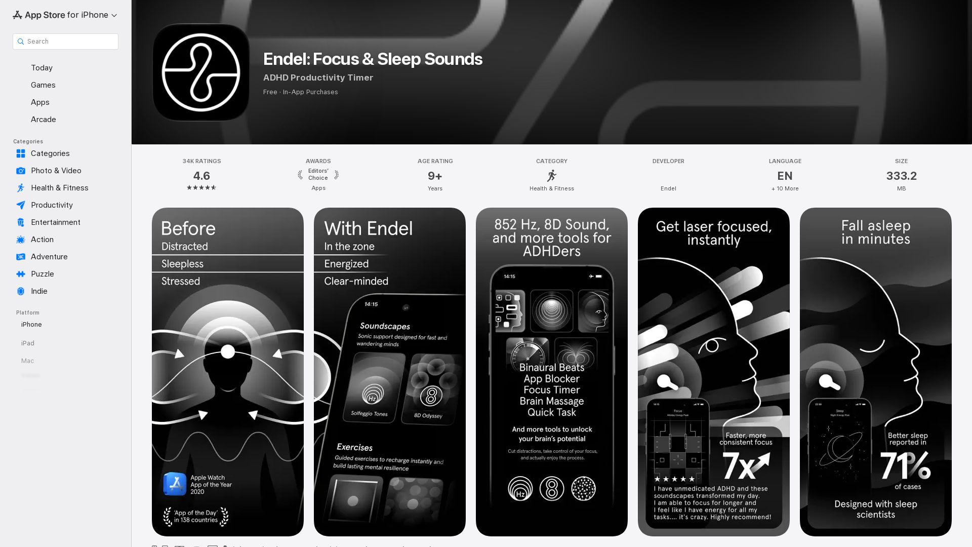 Endel: Focus, Sleep, Relax