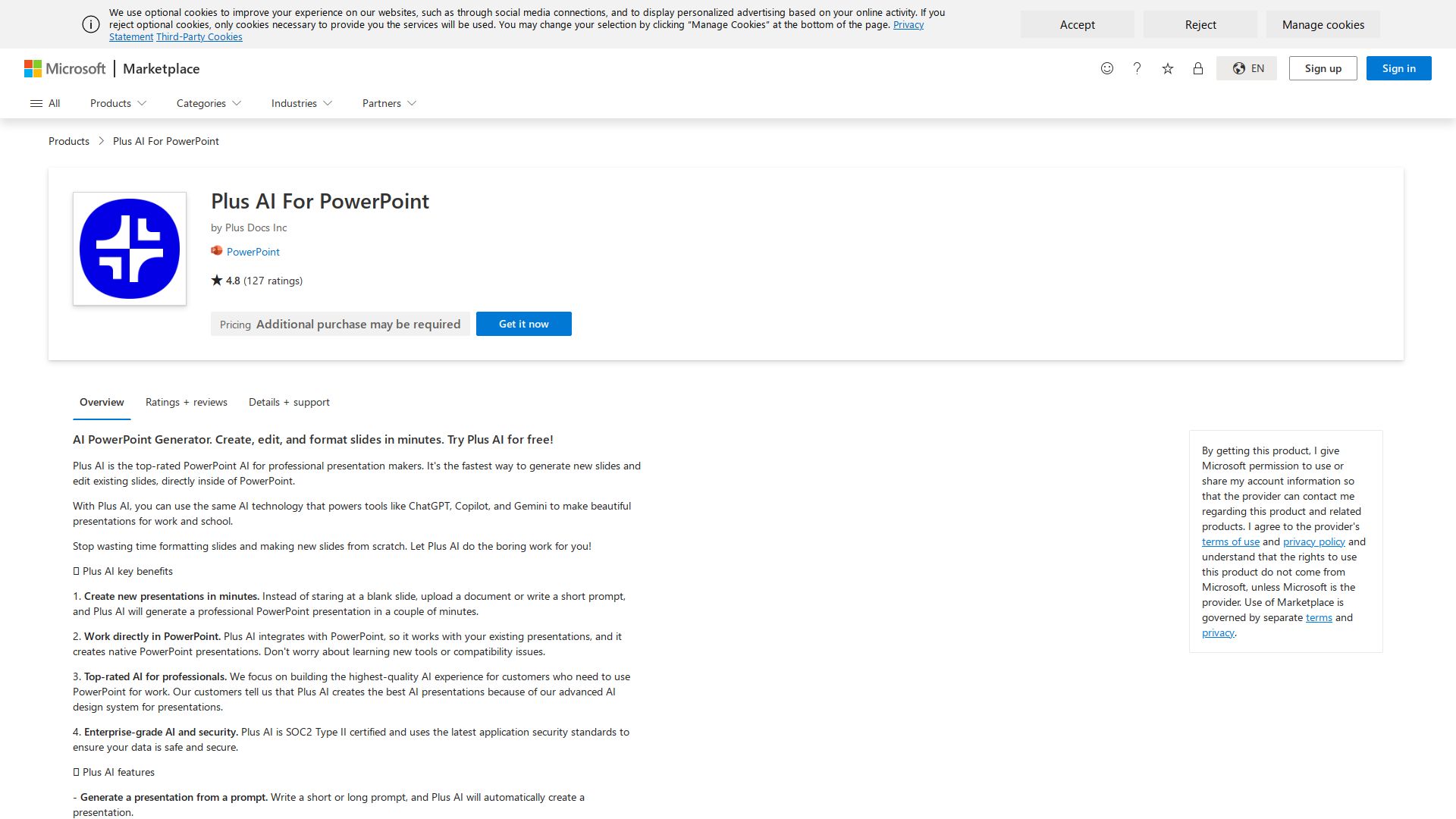 Plus AI for PowerPoint