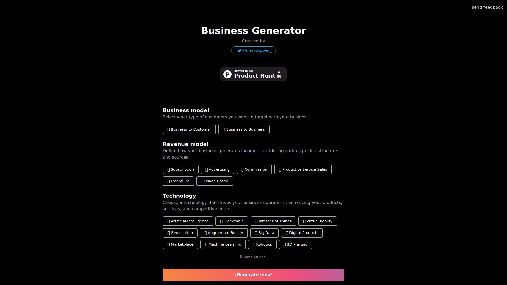 AI Business Idea Generator