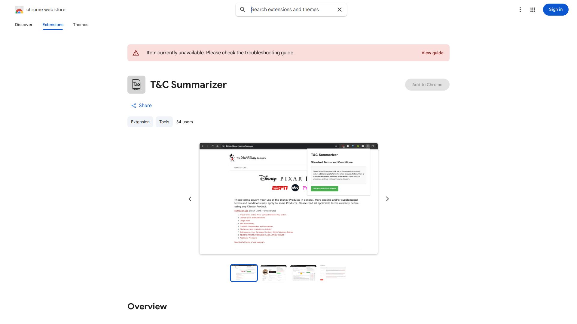 T&C Summarizer