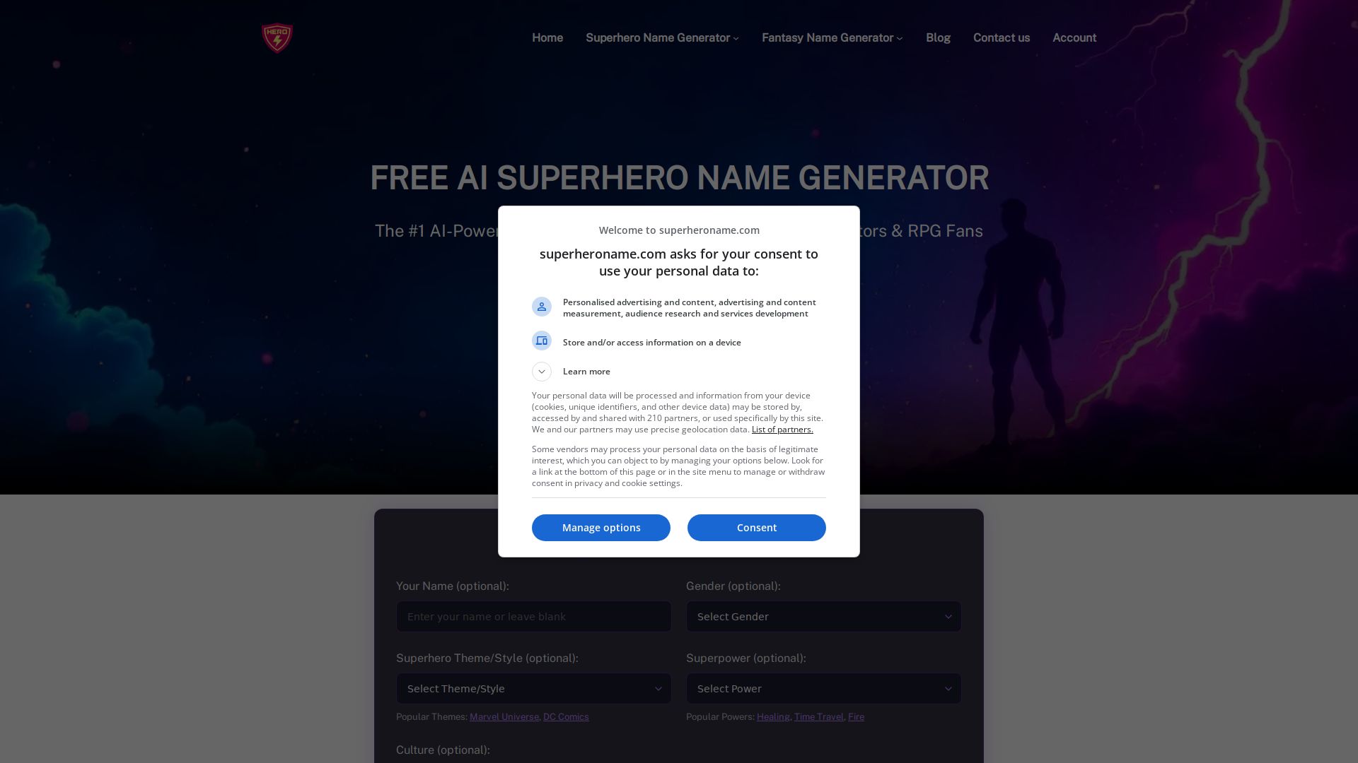 Superhero Name Generator