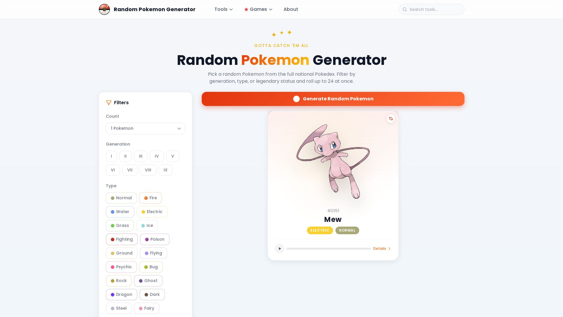 Random Pokemon Generator