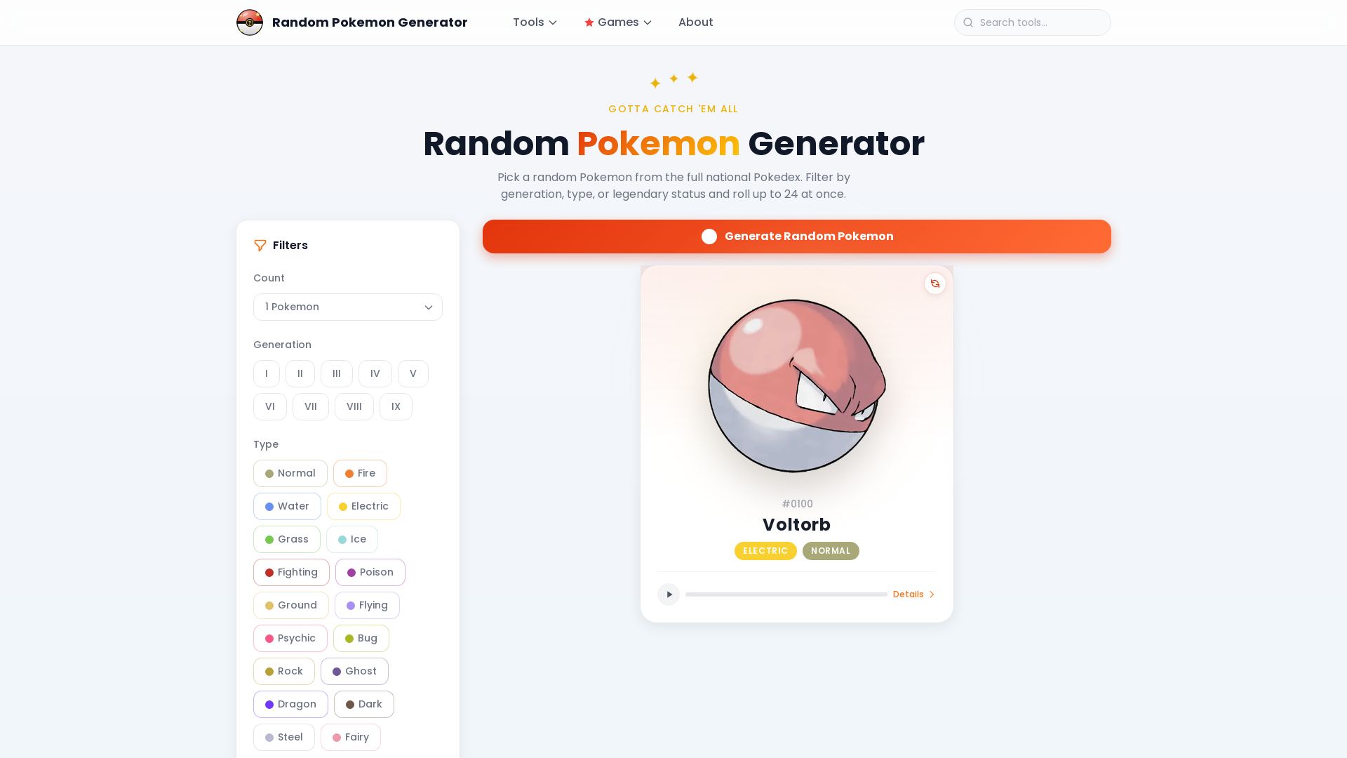 Random Pokemon Generator