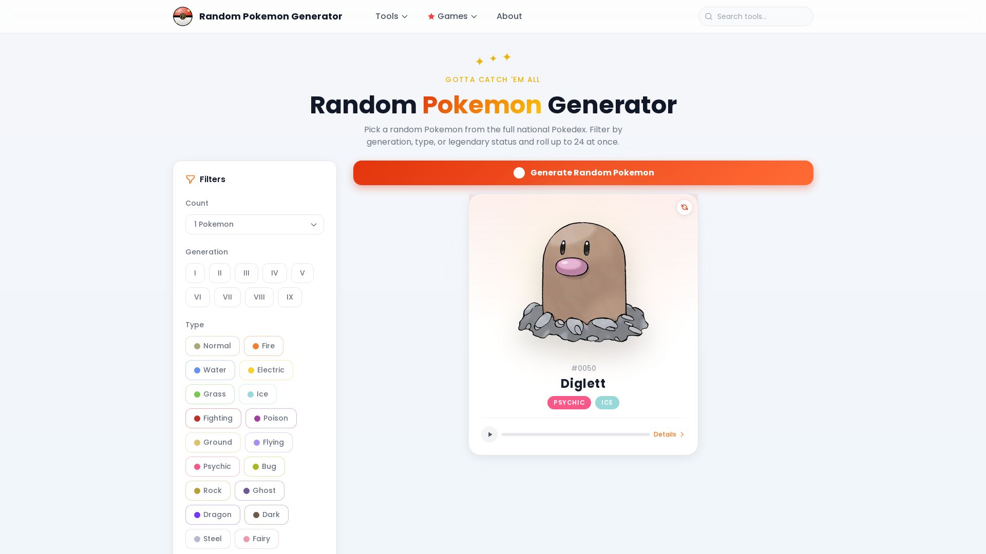 Random Pokemon Generator