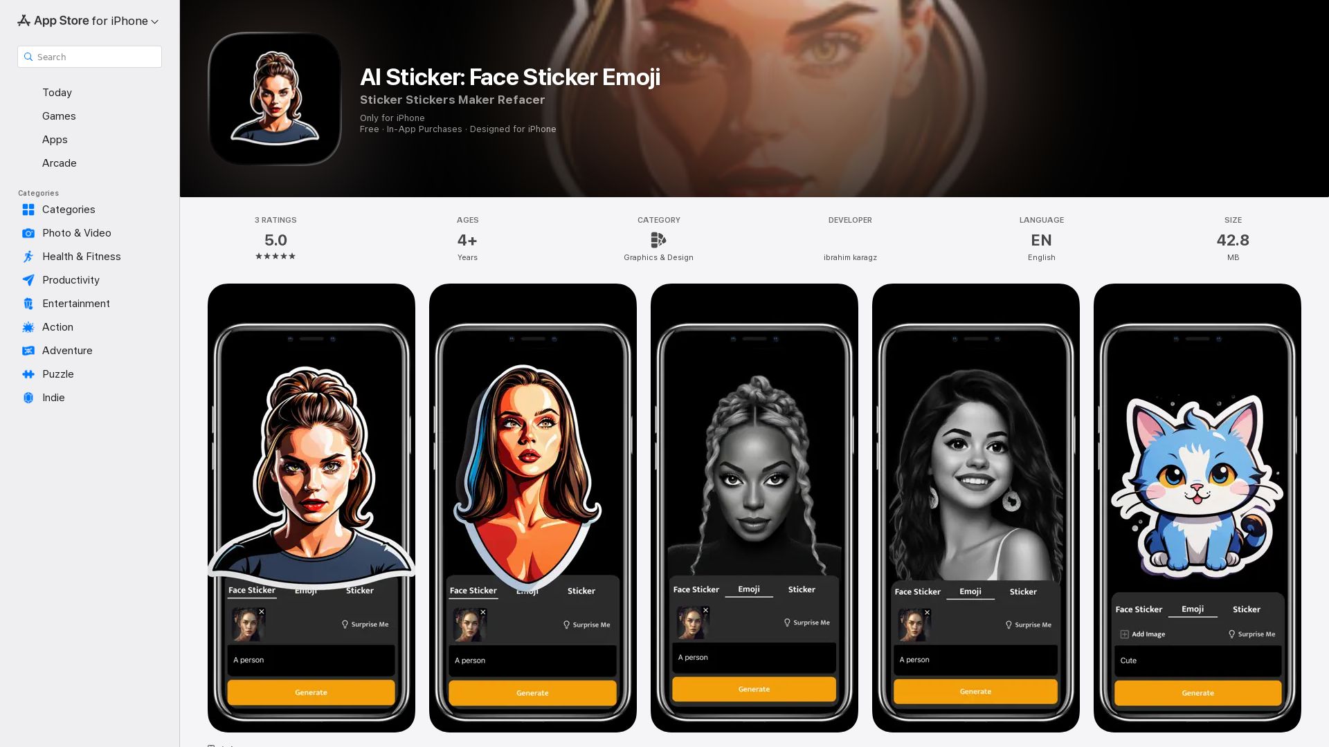 AI Sticker: Face Photo to Art