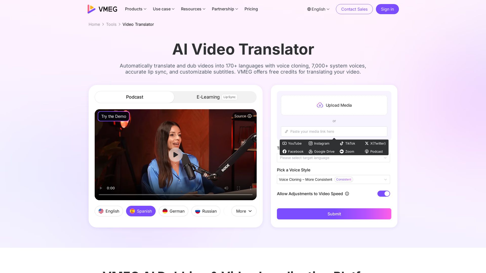 VMEG Video Translation