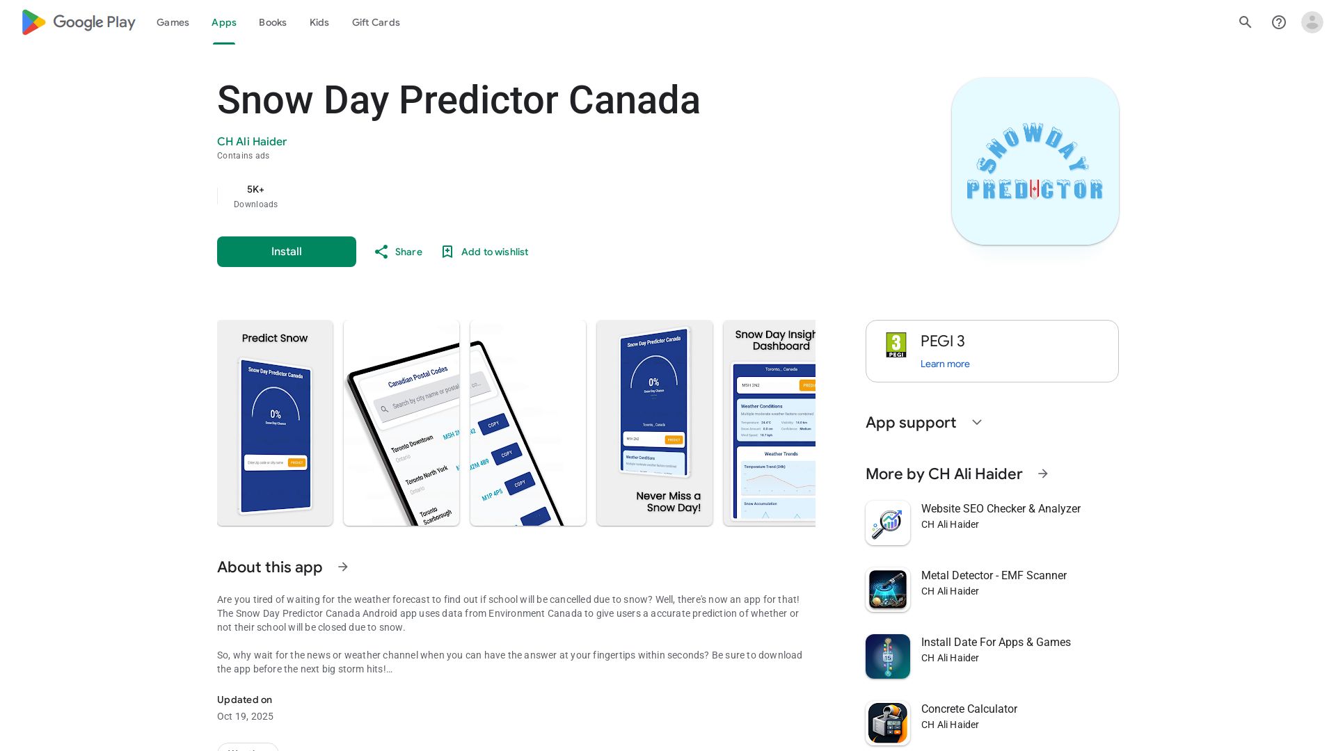 Snow Day Predictor Canada