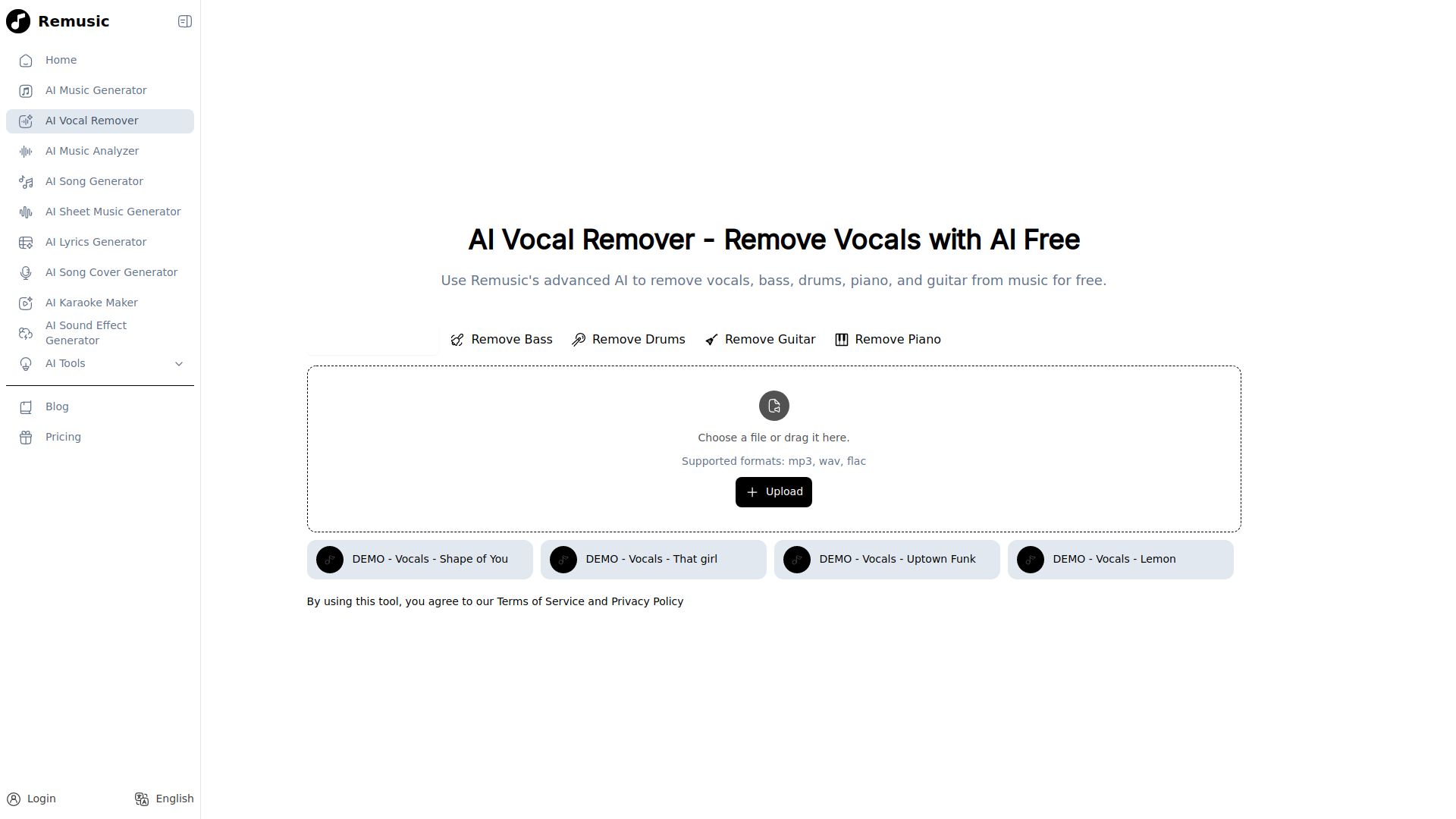 AI Vocal Remover