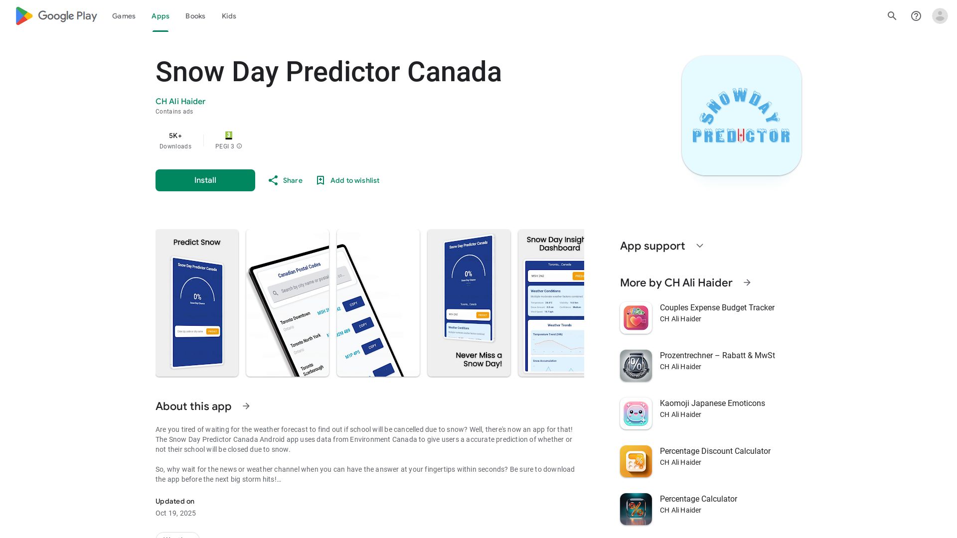 Snow Day Predictor Canada