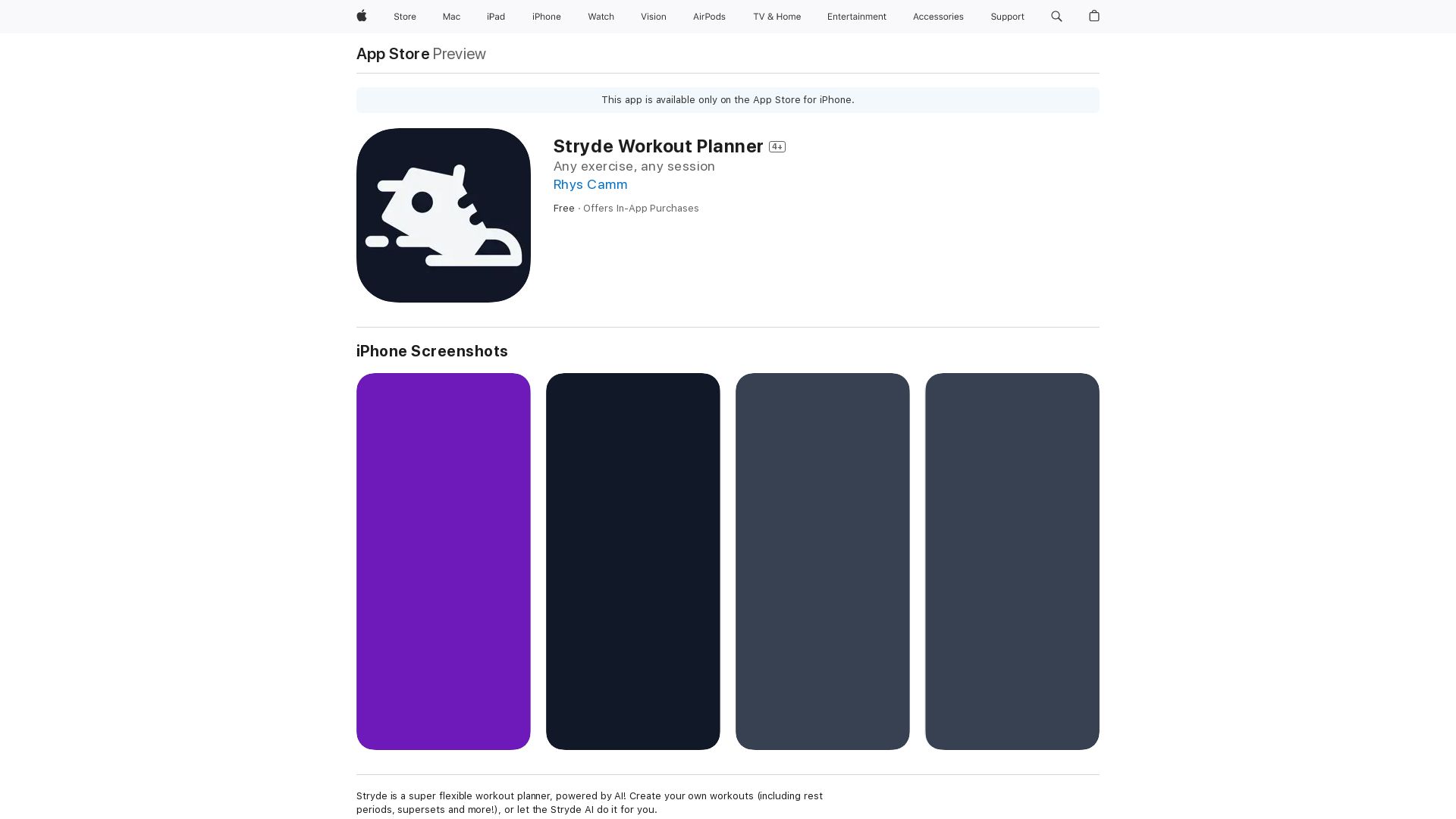 Stryde Workout Planner