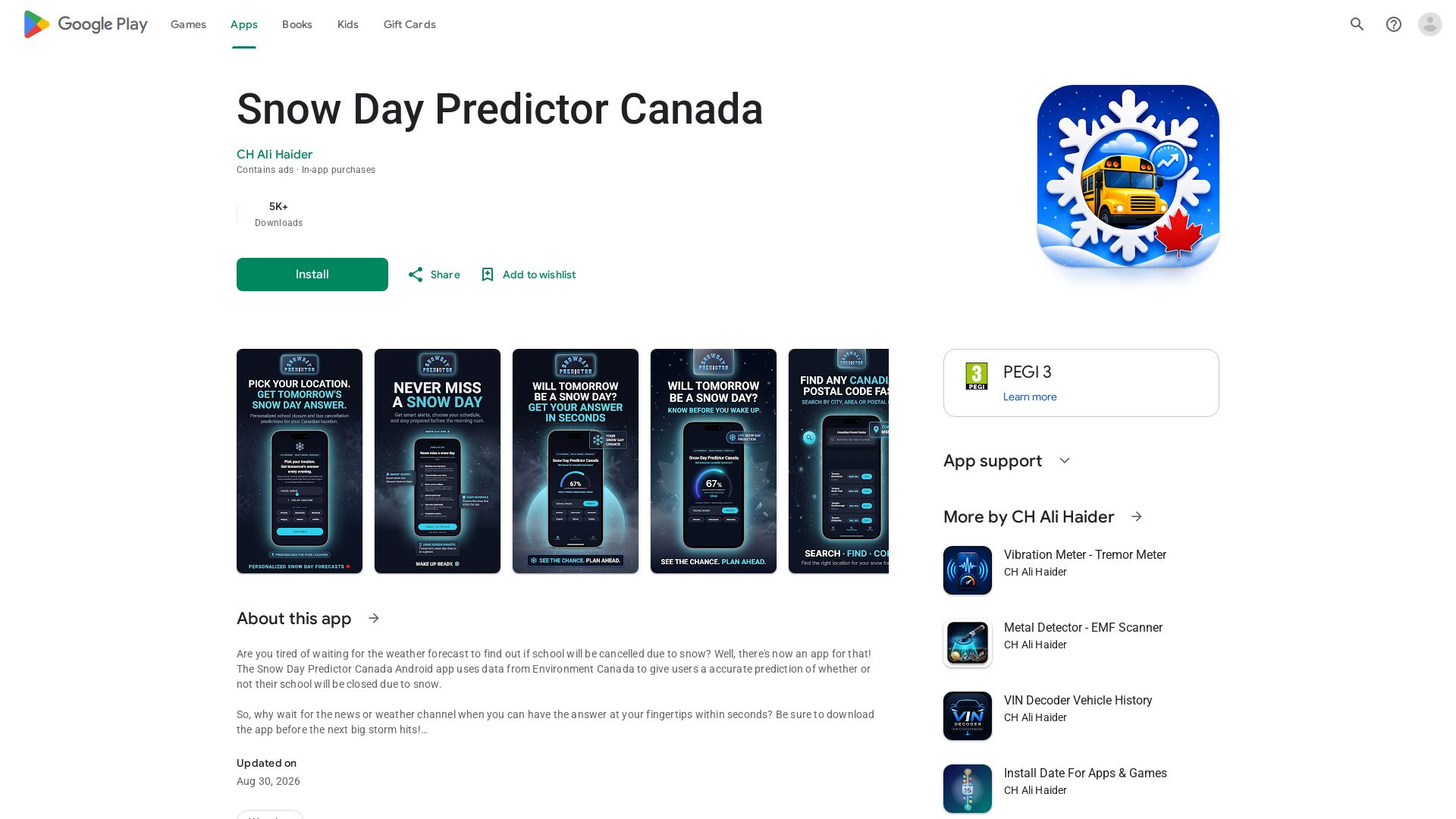Snow Day Predictor Canada