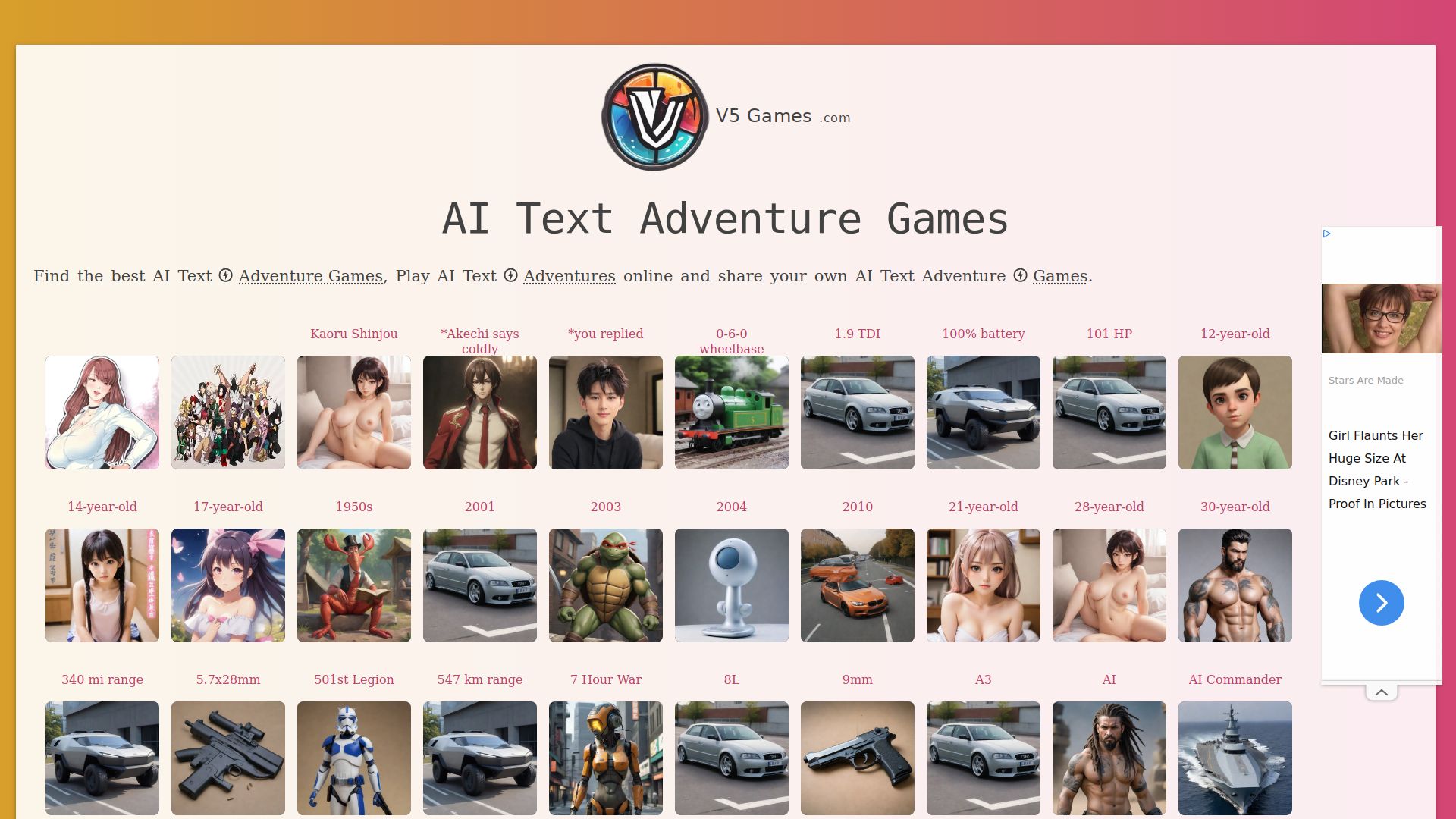 AI Text Adventures - V5 Games