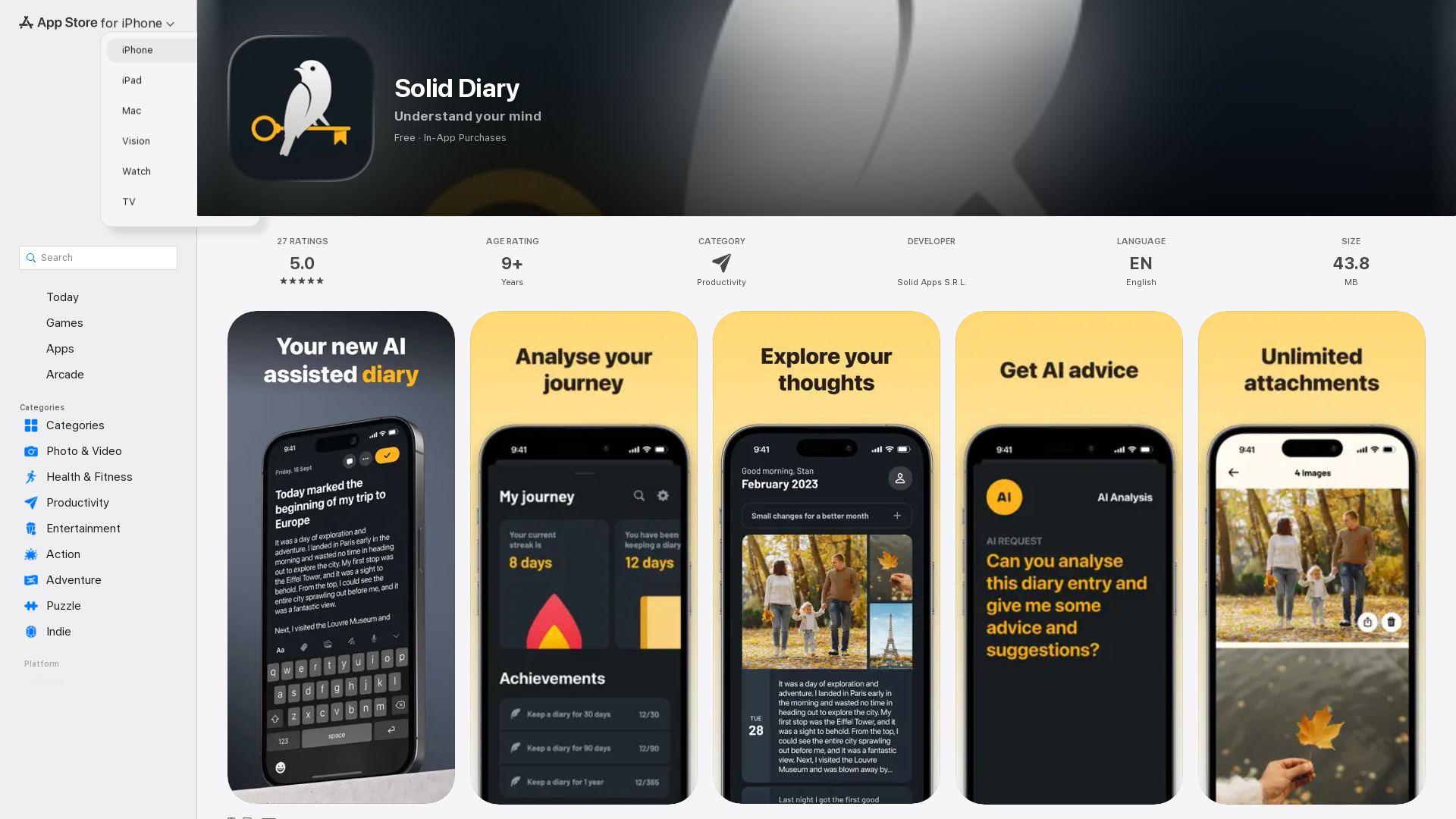 Solid Diary - AI Journal / Chatbots / Best tools - GoGetGPT.com