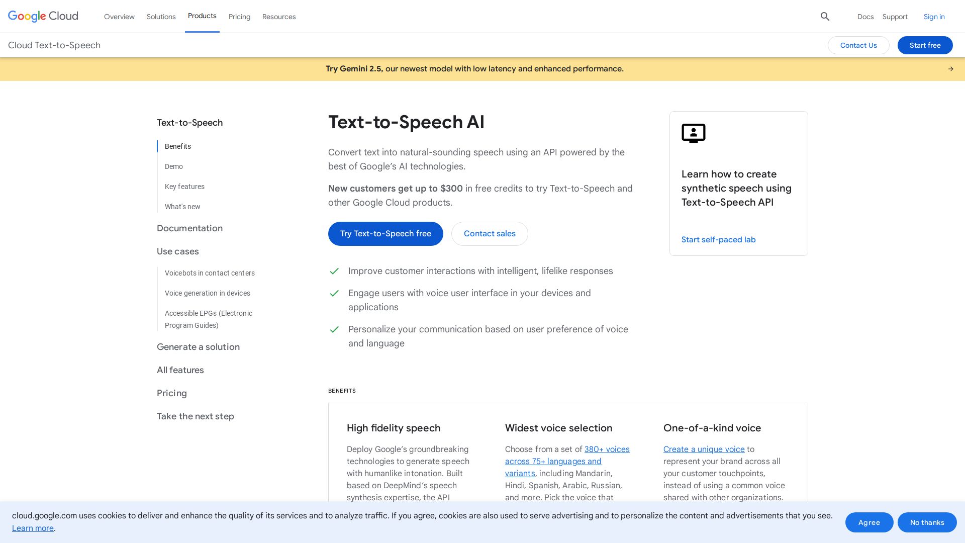 GOOGLE CLOUD TEXT-TO-SPEECH