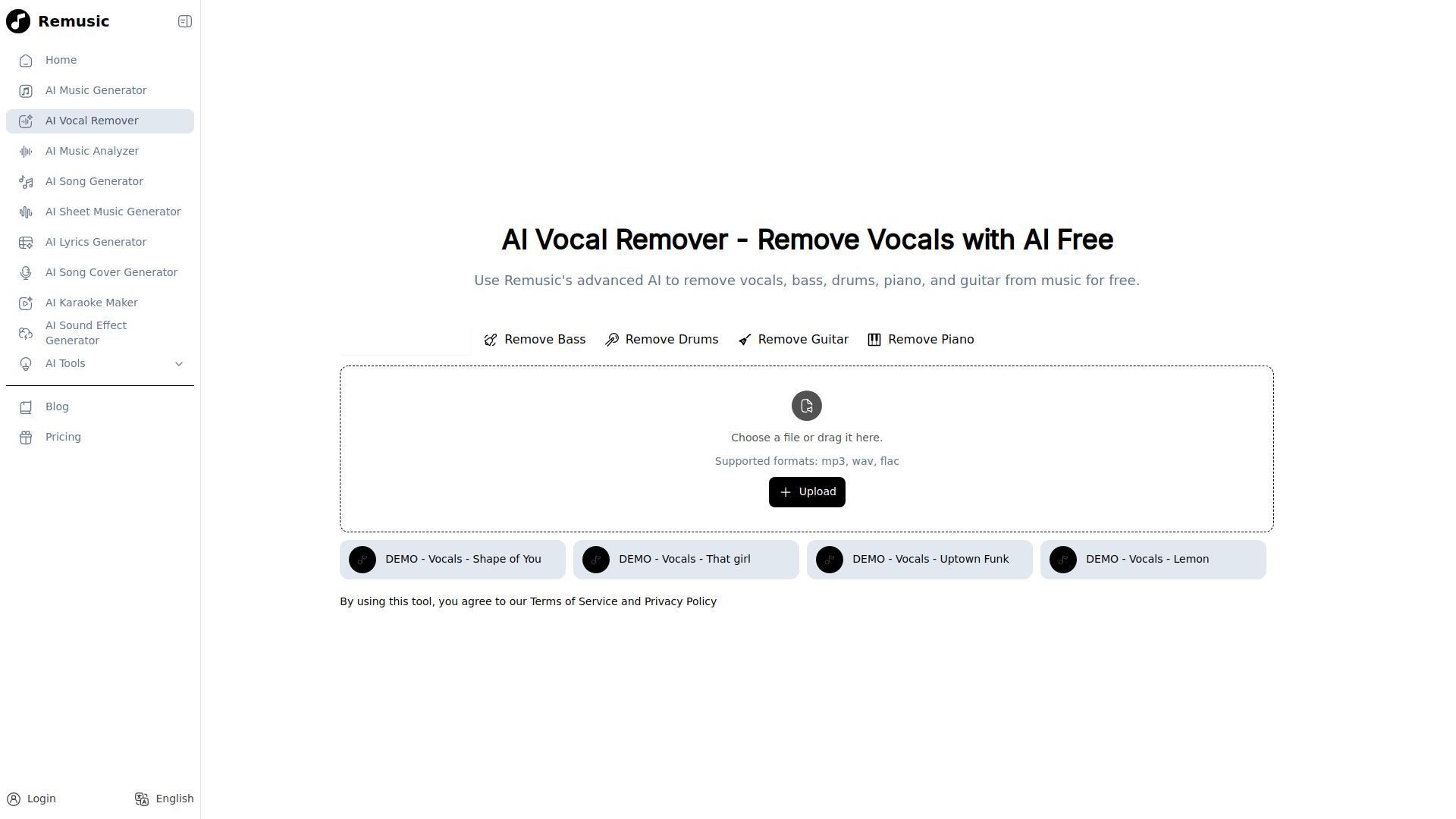 AI Vocal Remover
