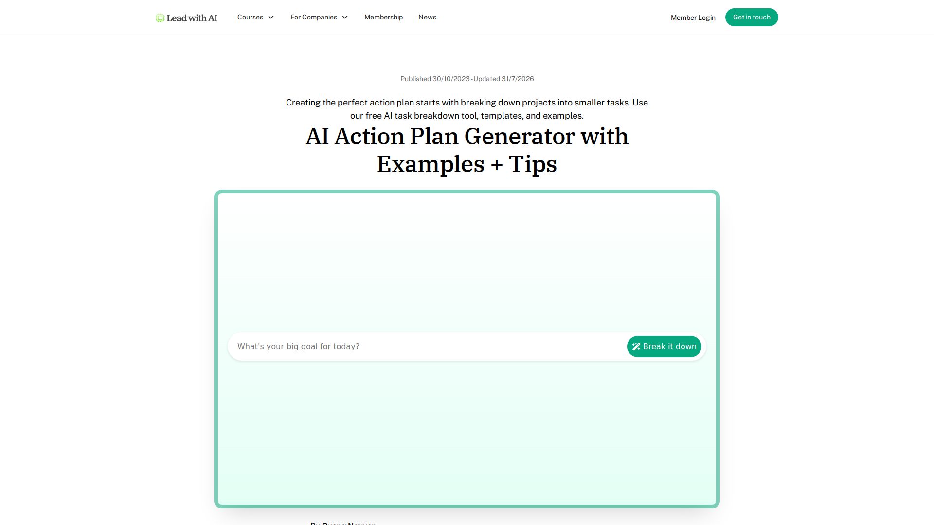 AI Task Breakdown Tool