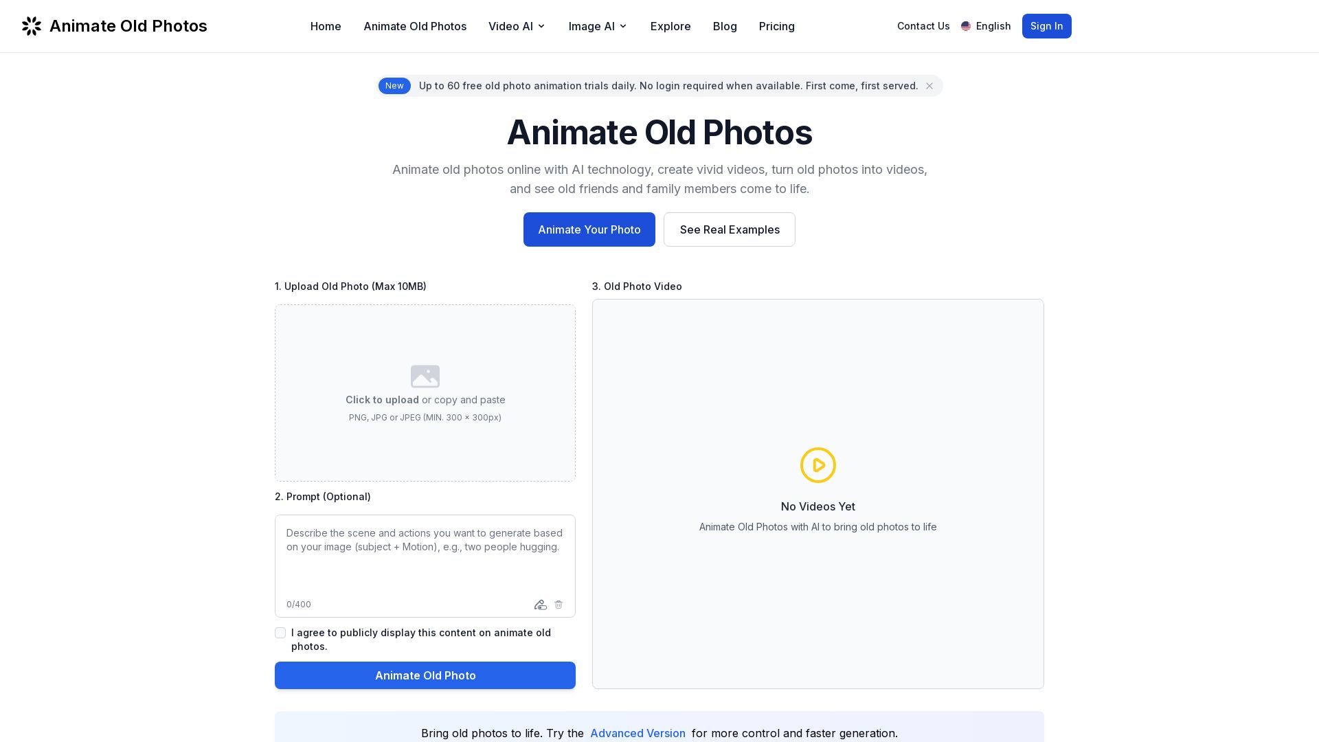 Animate Old Photos