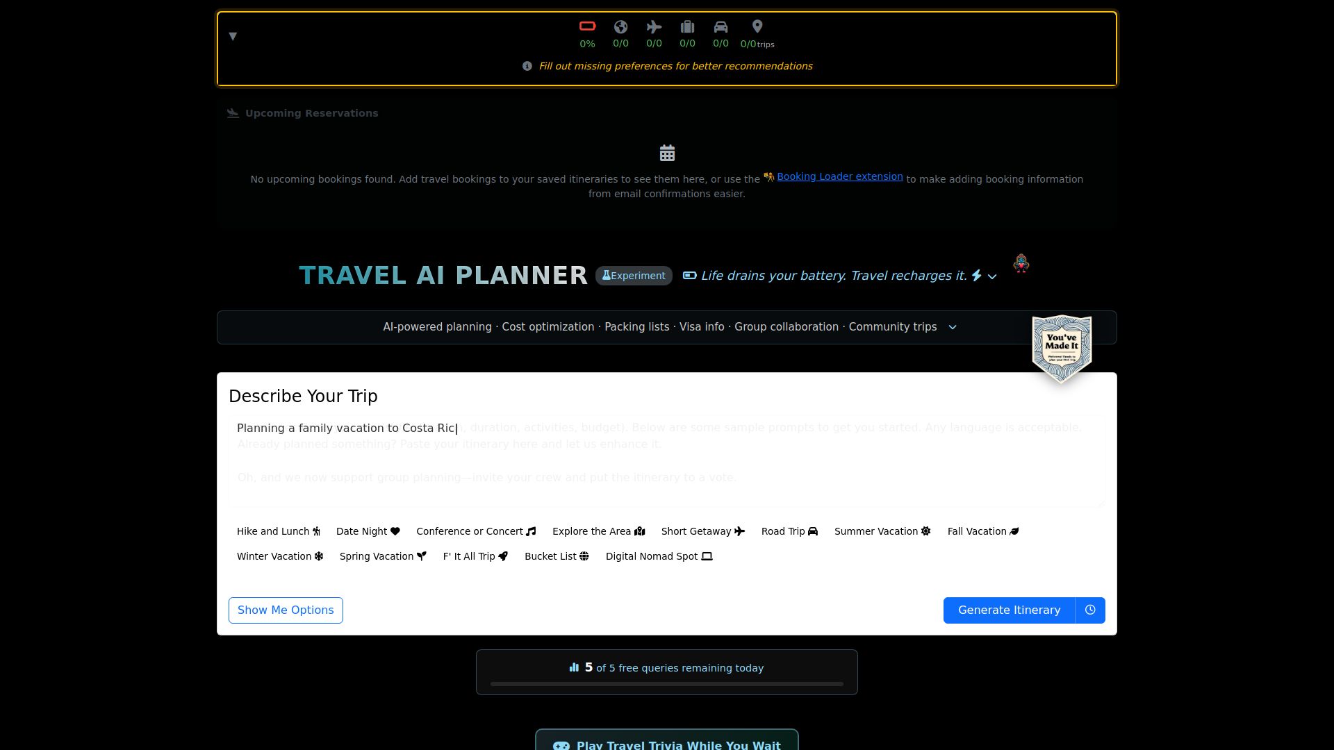 Travel Bug AI