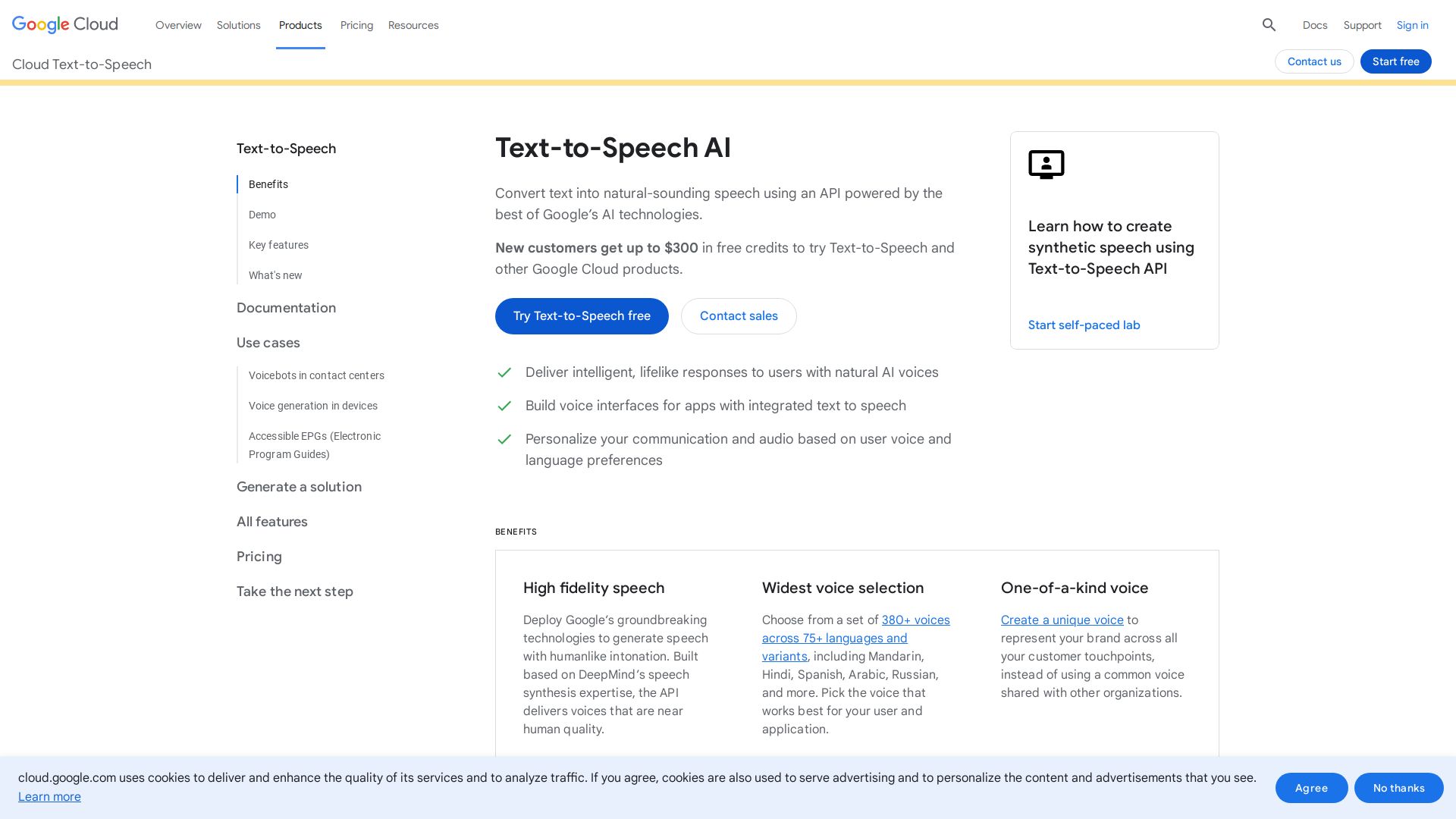 GOOGLE CLOUD TEXT-TO-SPEECH