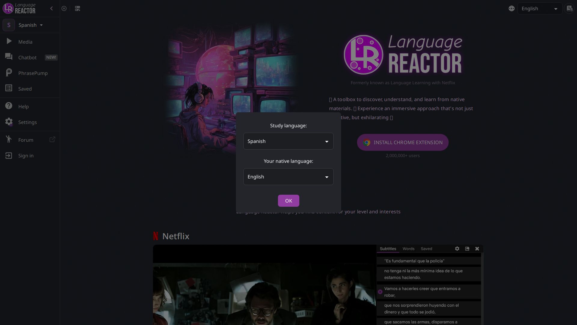 Language REACTOR