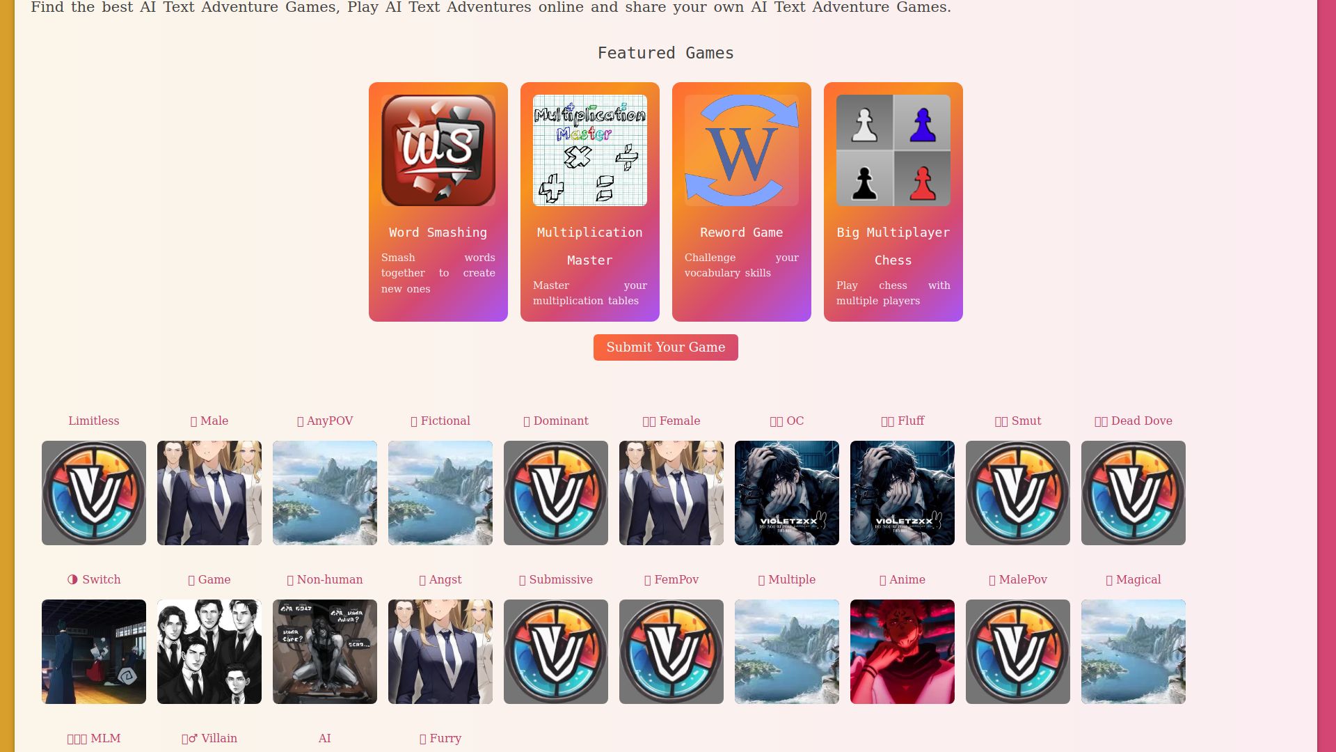 AI Text Adventures - V5 Games