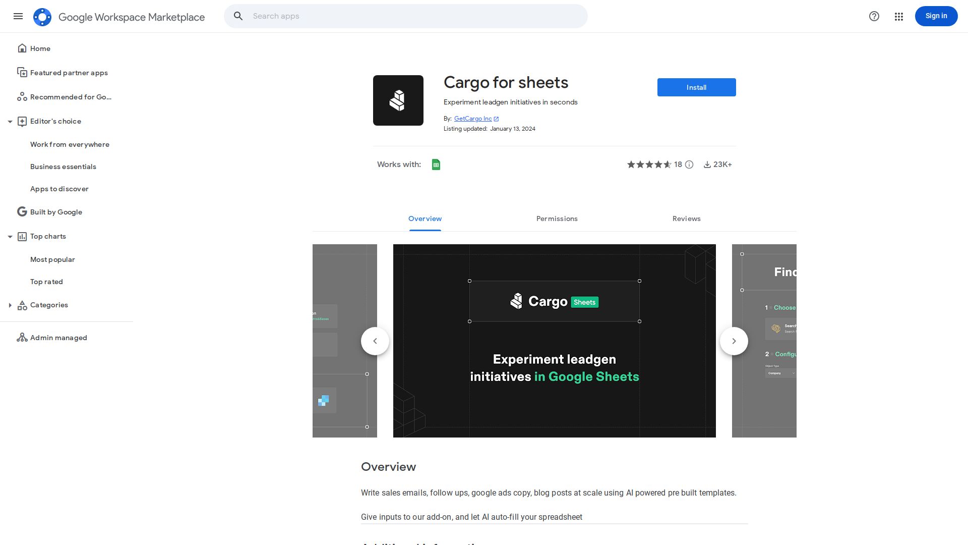 AI for Sheets by Cargo