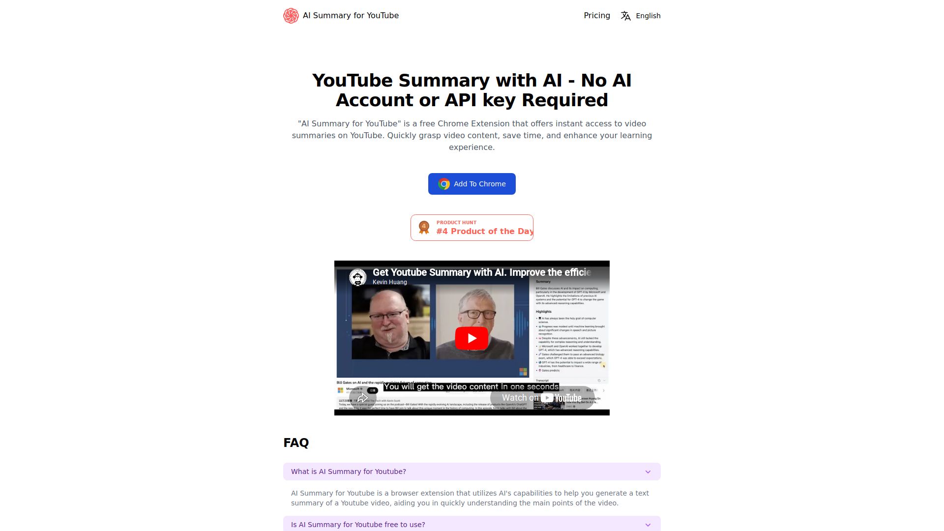 ChatGPT for YouTube