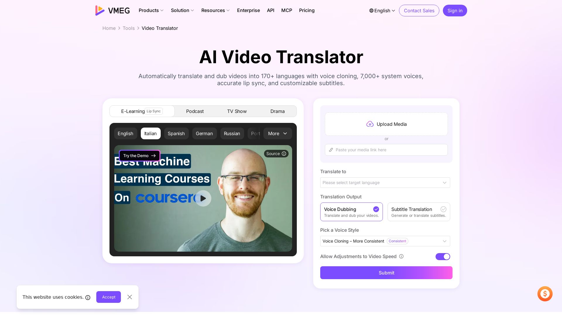 VMEG Video Translation