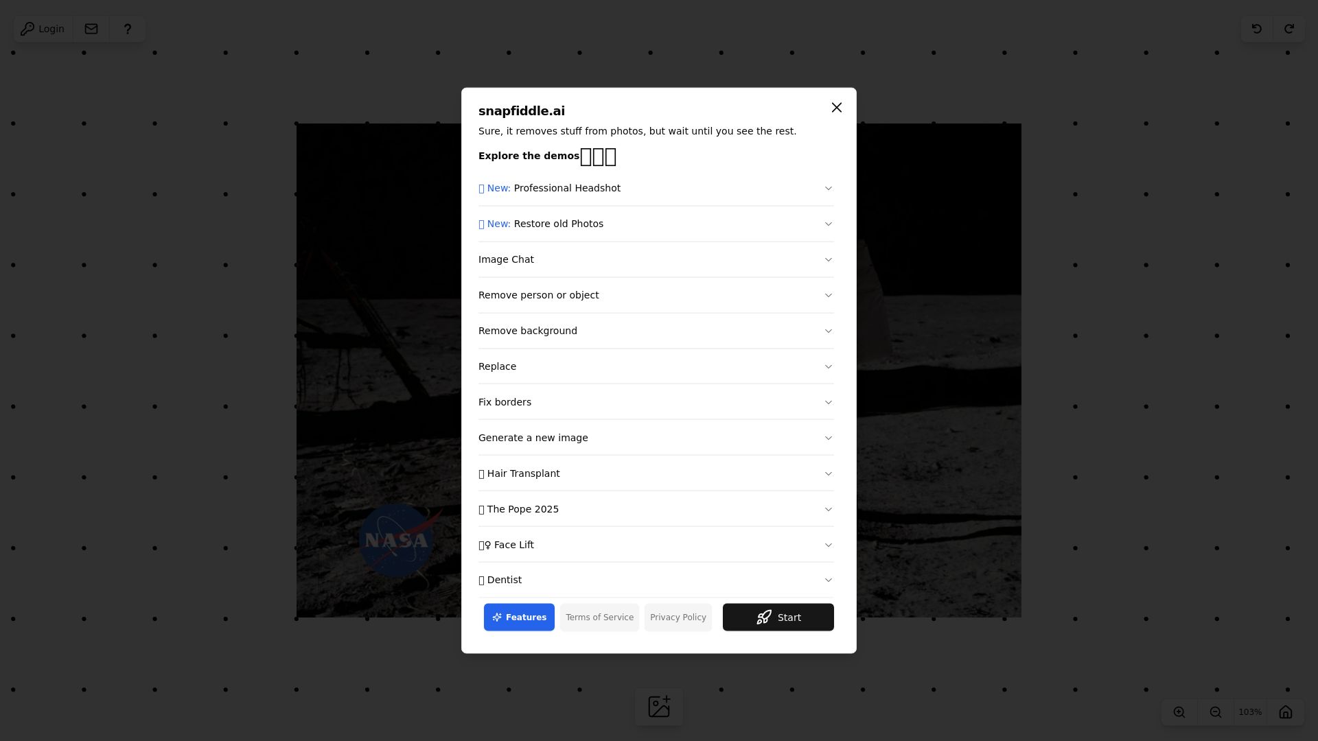 snapfiddle AI Image Editor