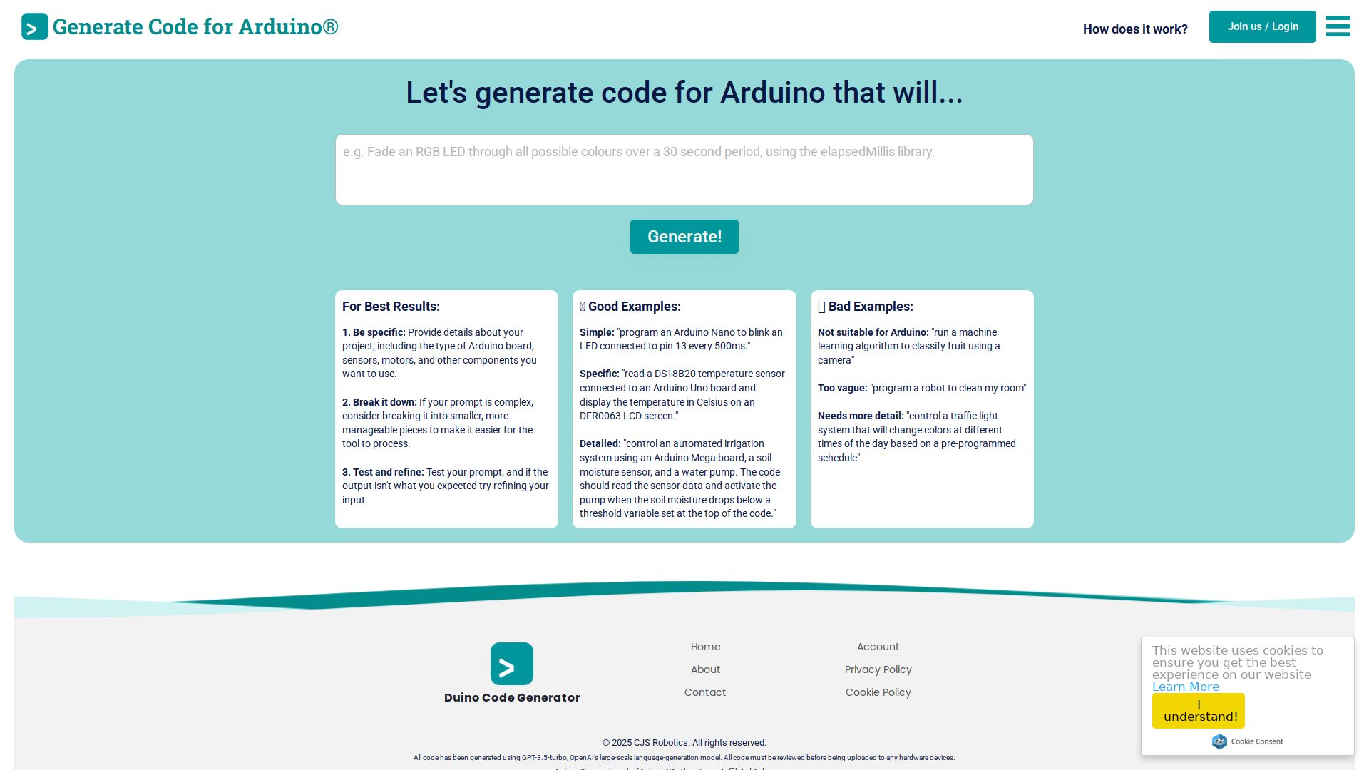 Duino Code Generator