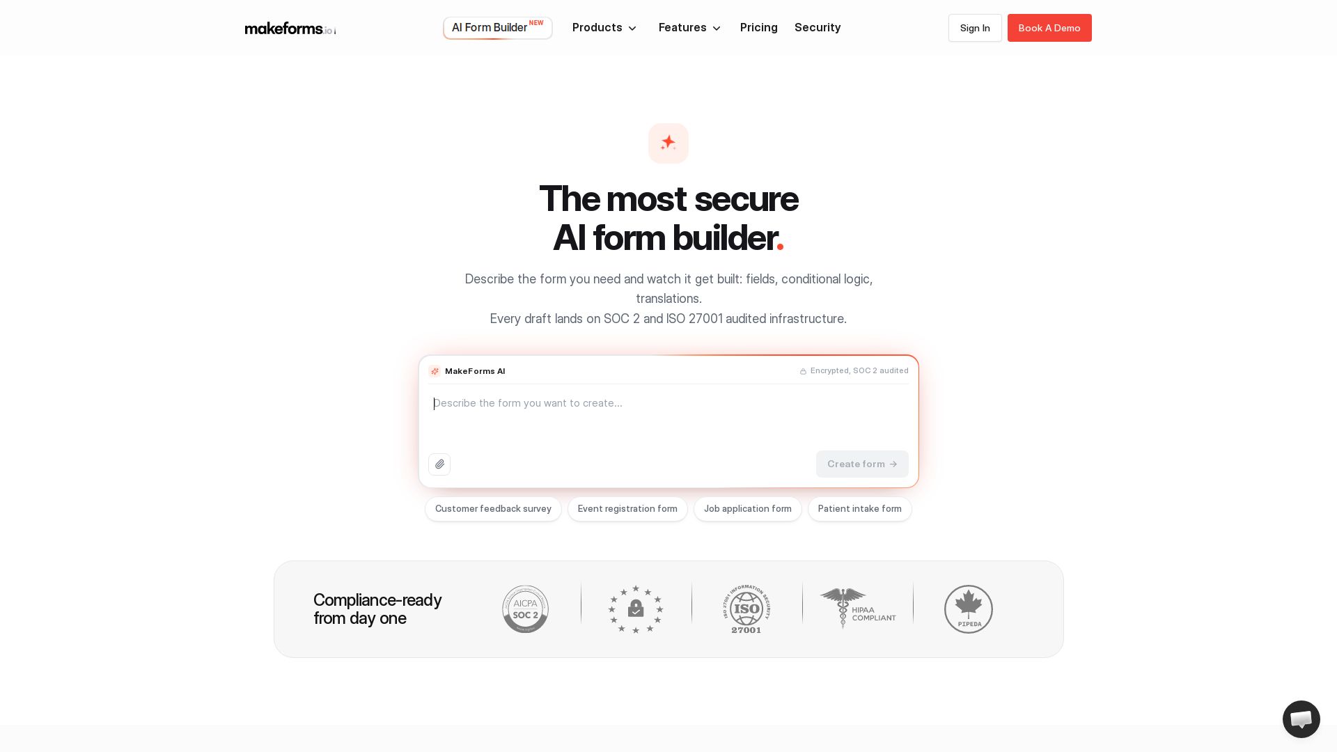 MakeForms’ AI Form Builder