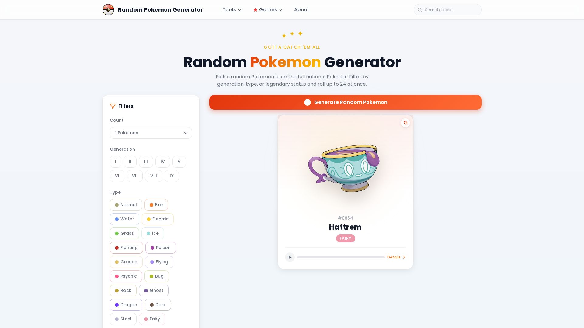 Random Pokemon Generator