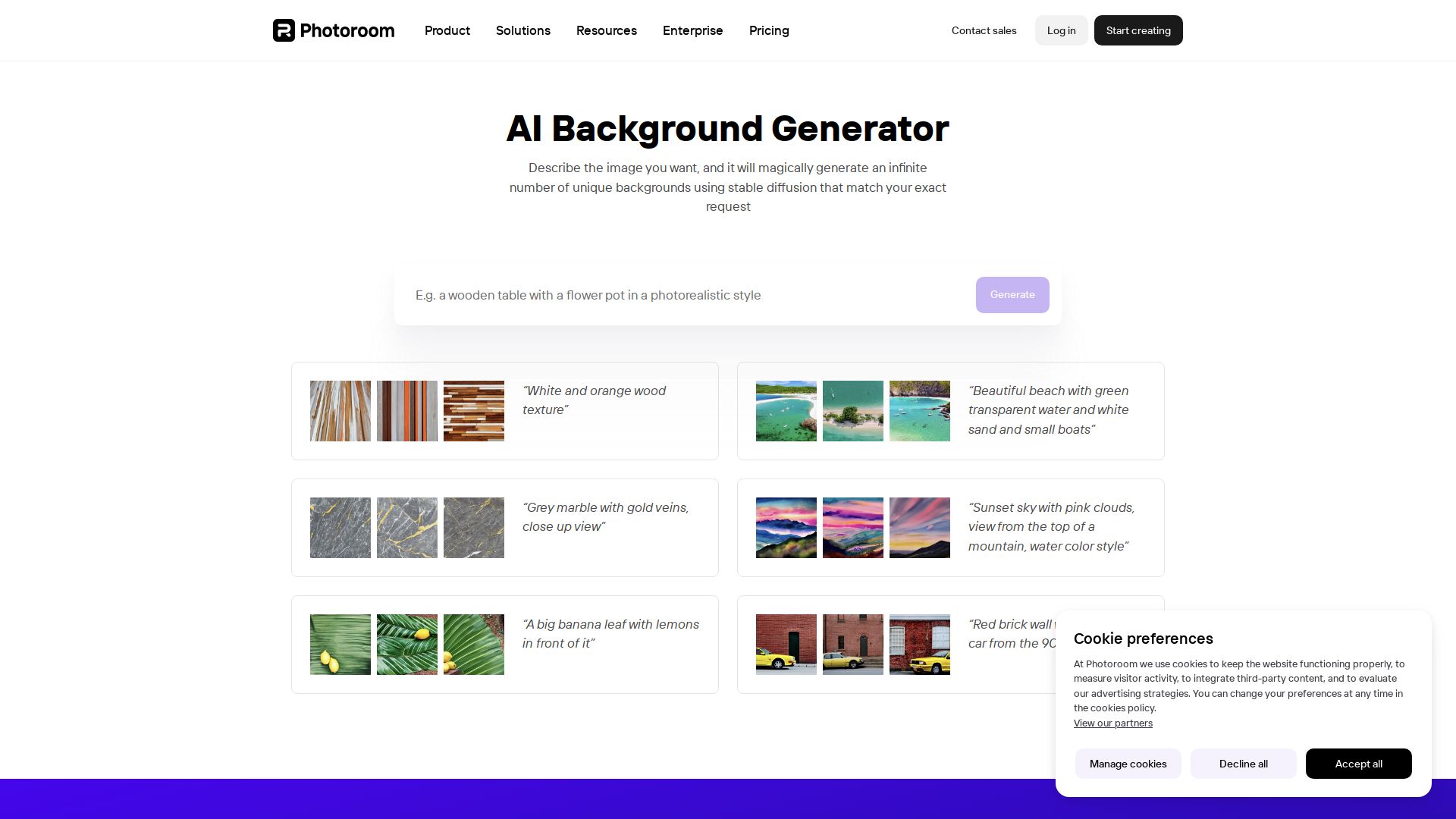 AI Background Generator by PhotoRoom