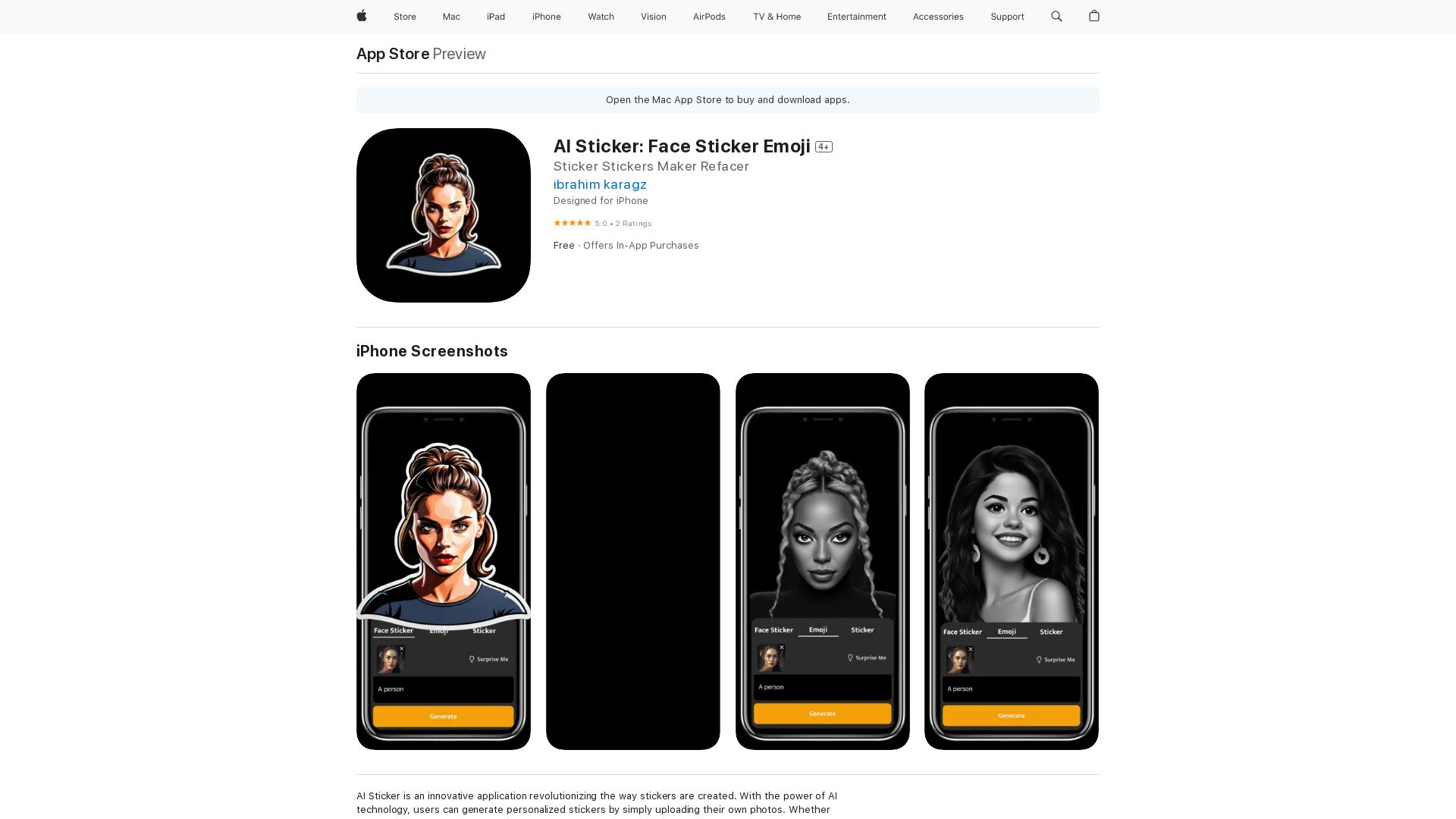 AI Sticker: Face Photo to Art