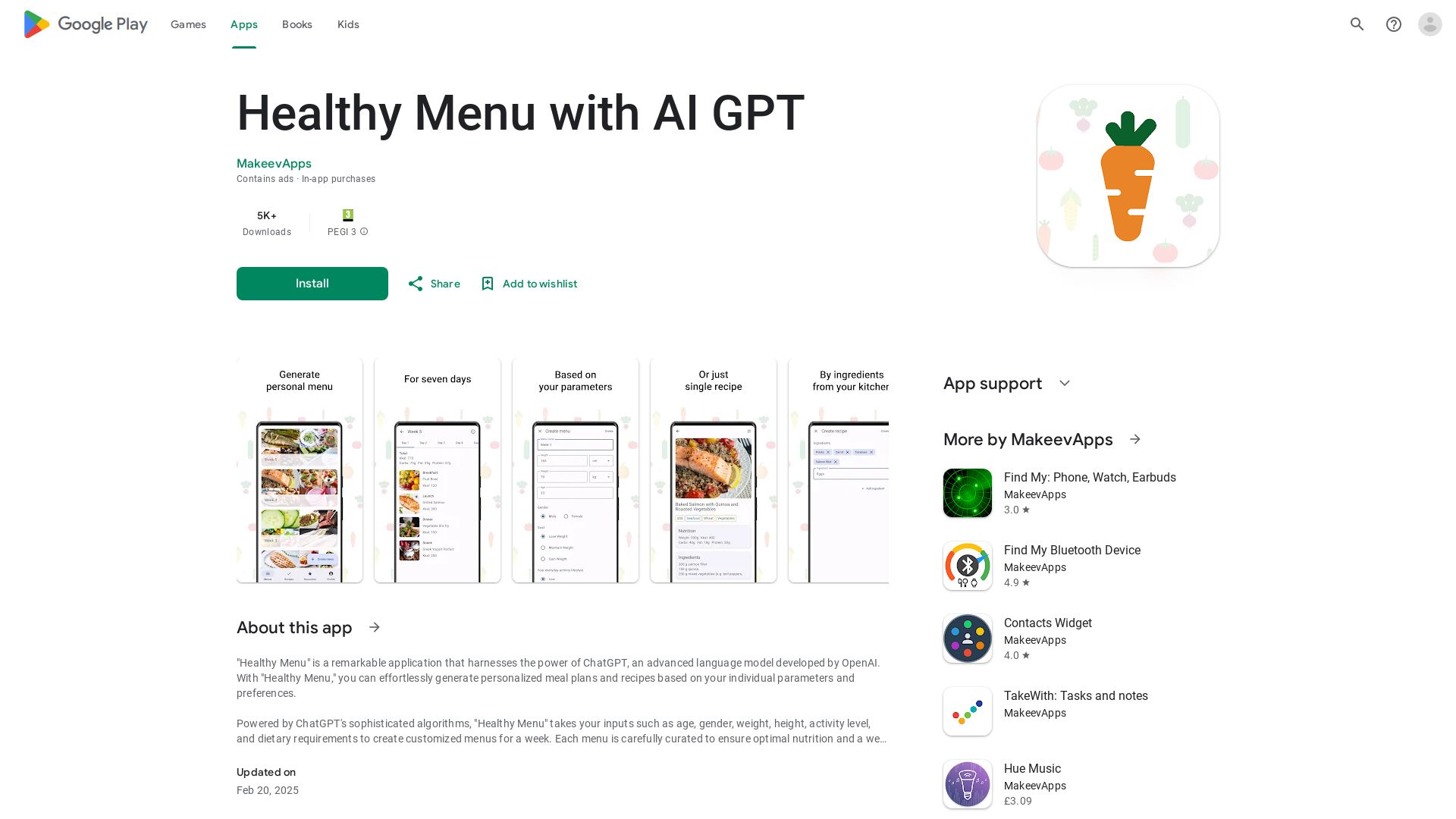 Healthy Menu