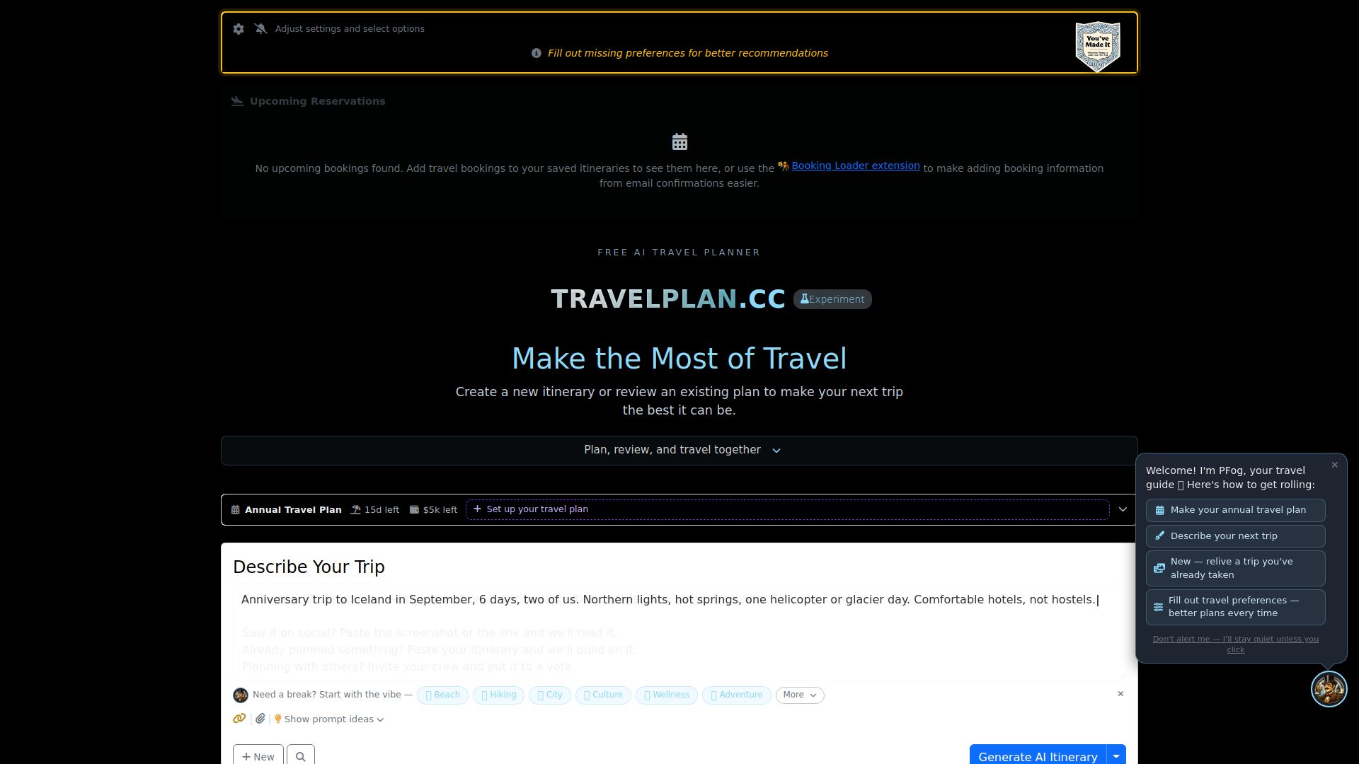 Travel Bug AI