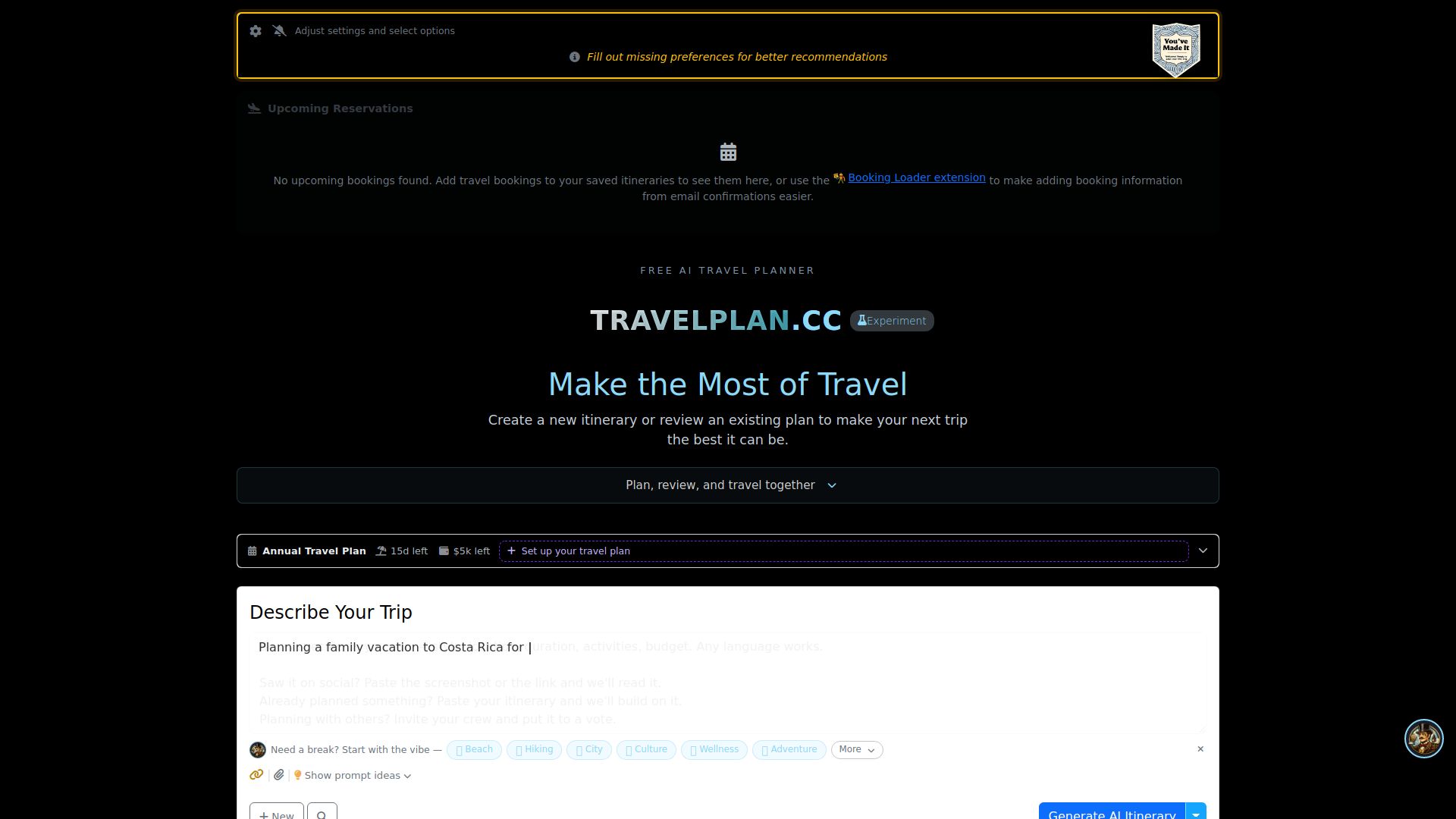 Travel Bug AI