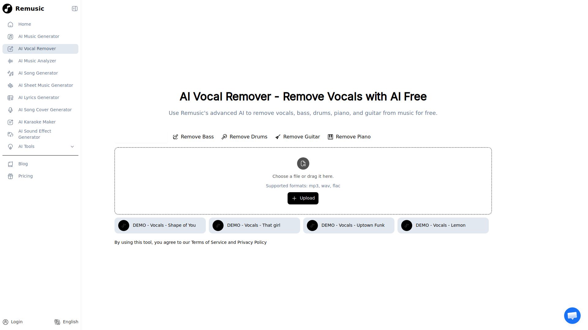 AI Vocal Remover