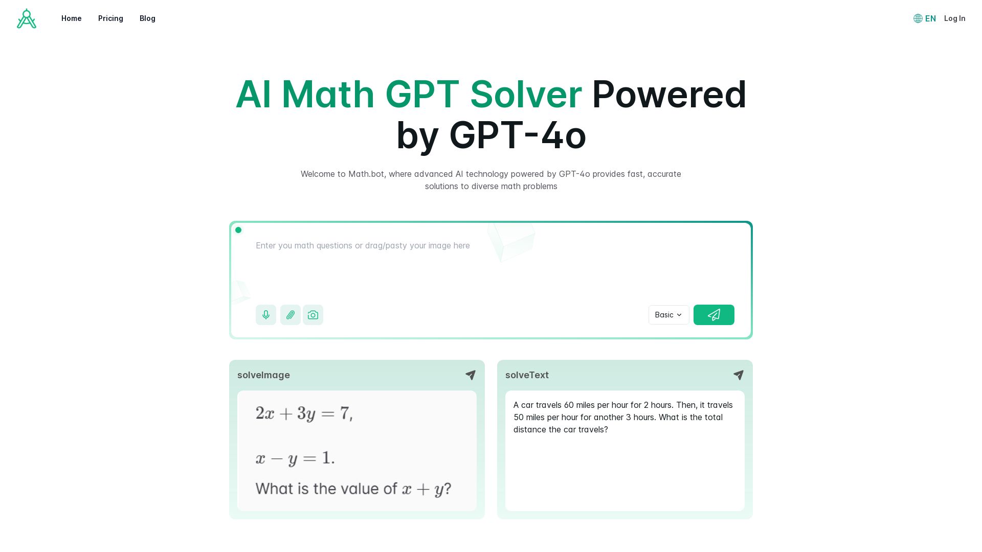 AI Math GPT Solver Online Powered by GPT-4o | Math Bot